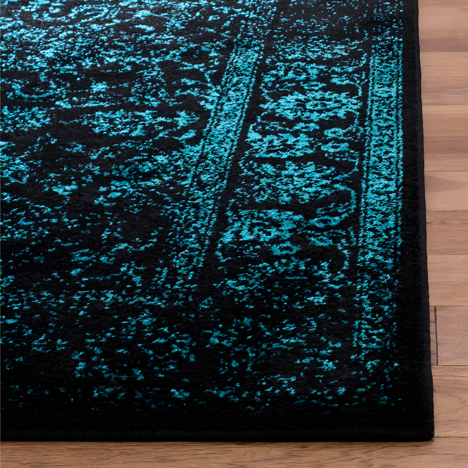 Adirondack ADR109 Machine Made Indoor Area Rug - Black/Teal - 9'x12' - Safavieh