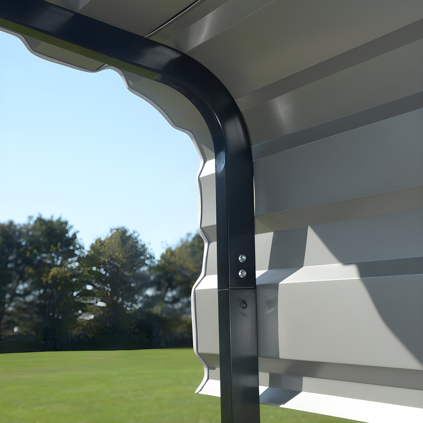 Steel Carport, 12 ft. x 20 ft. x 7 ft. Galvanized Black/Charcoal