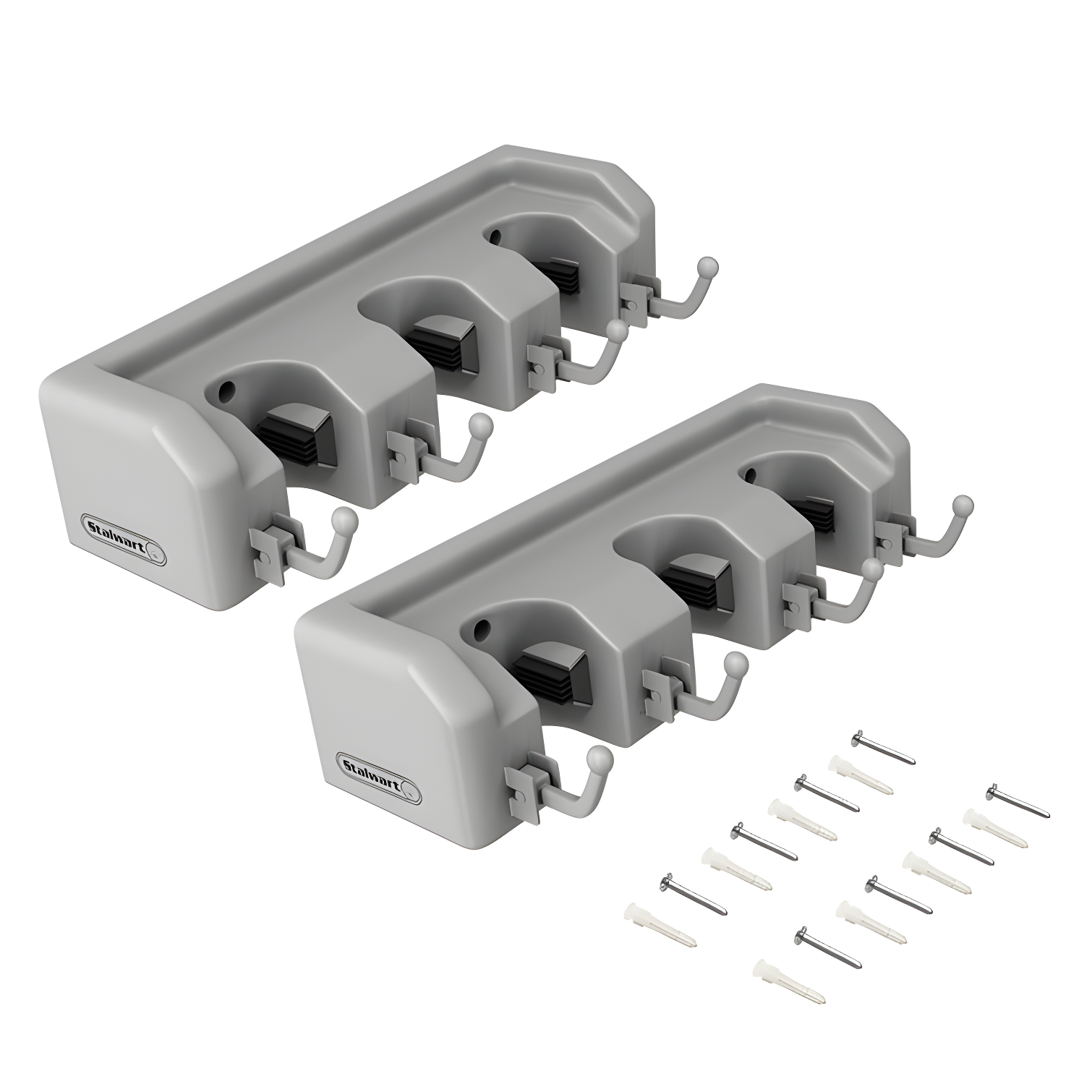 Stalwart Stalwart 2-Pack Wall Storage Organizer Rack, Gray (Set of 2)