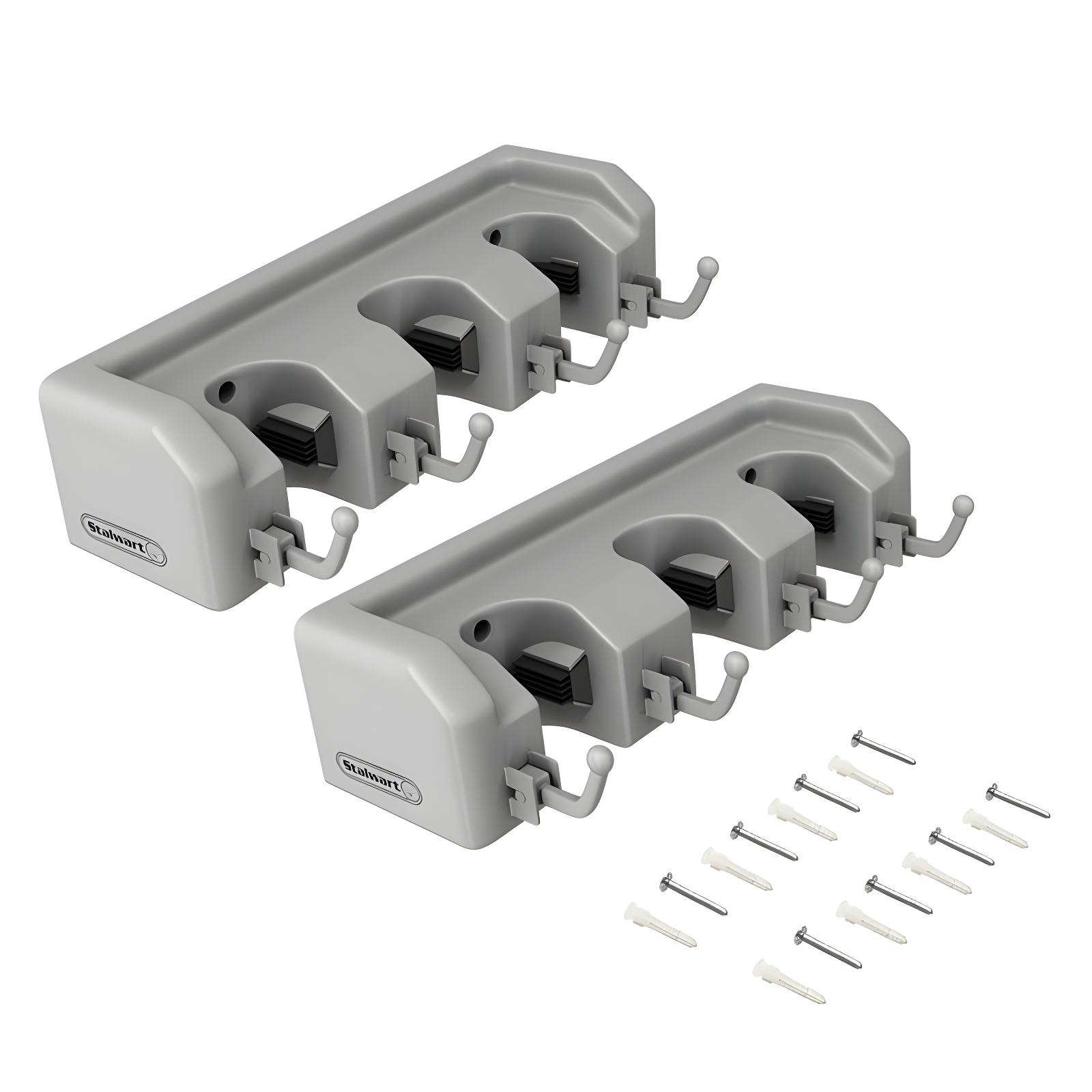 Stalwart Stalwart 2-Pack Wall Storage Organizer Rack, Gray (Set of 2)