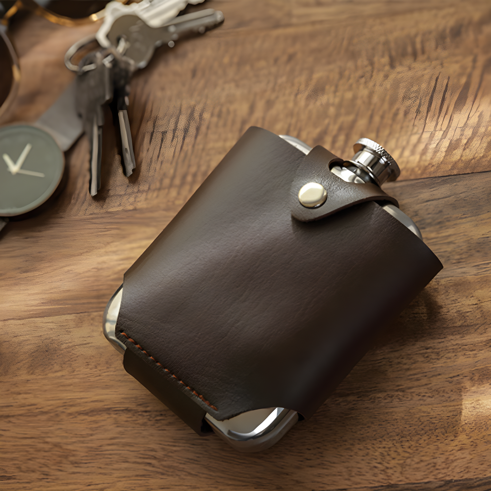Viski Admiral Stainless Steel Flask and Traveling Case