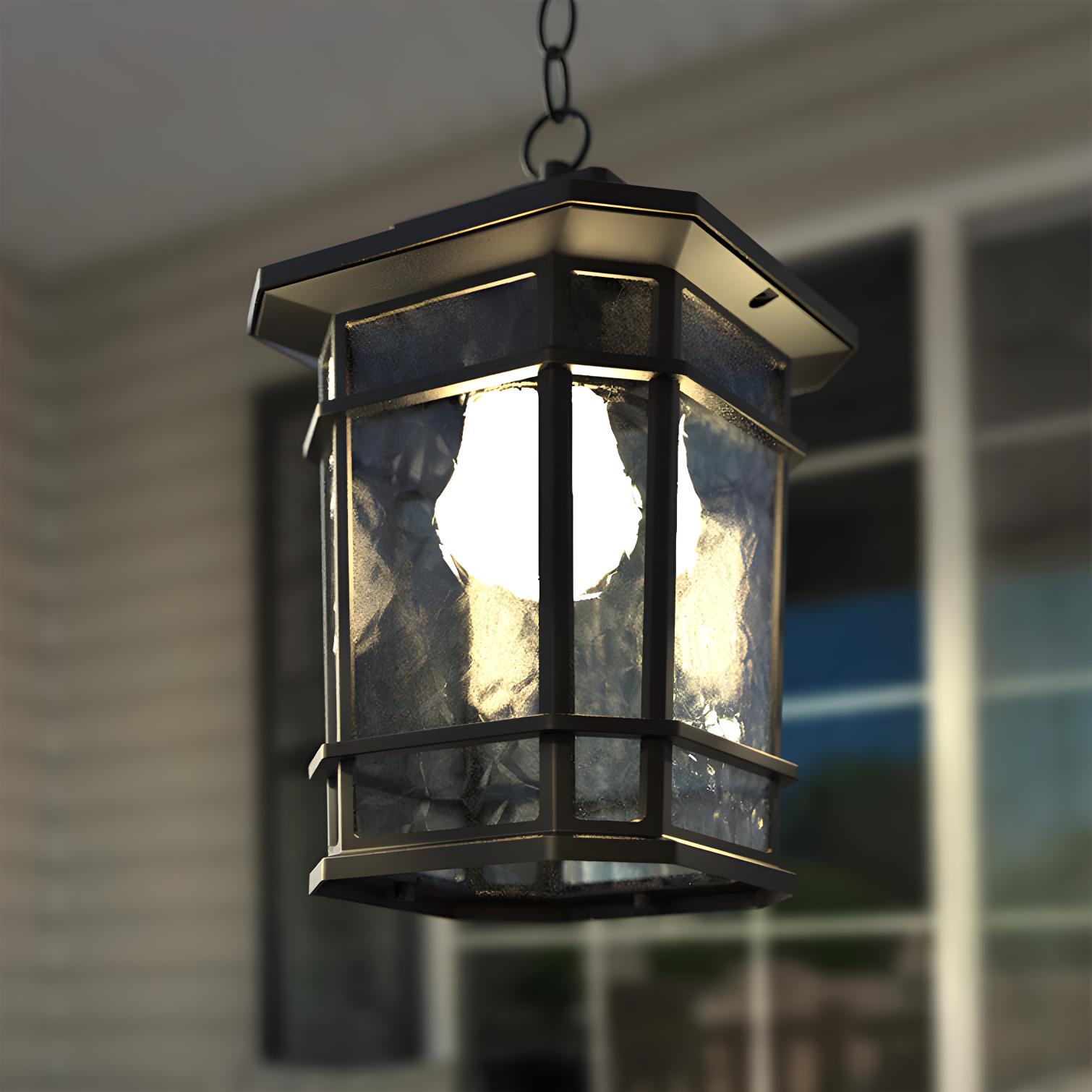 Williams 1- Light Black 14" H Glass Outdoor Hanging Lantern (Bulb Included)