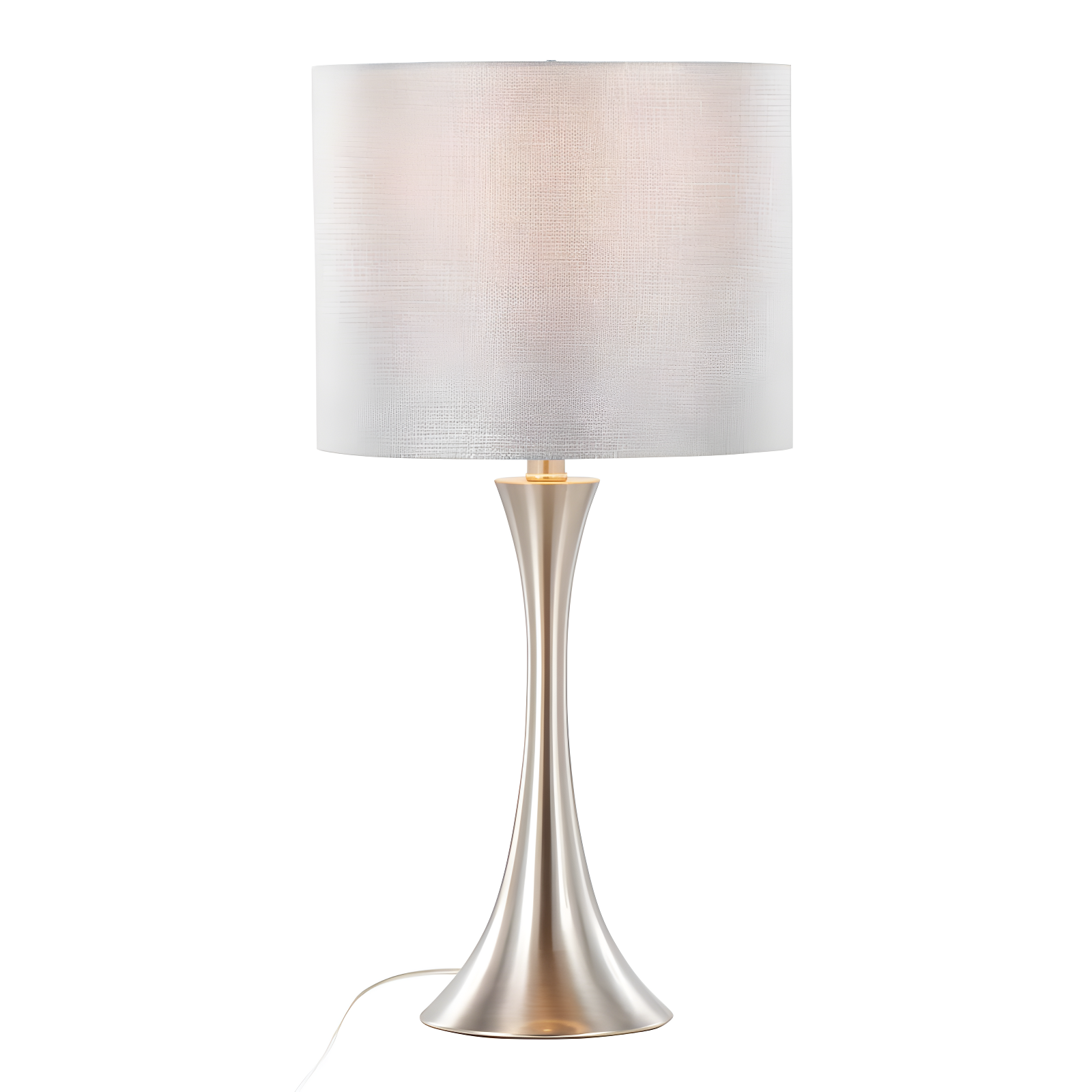 LumiSource Lenuxe 24" Table Lamps Set: Hourglass Body, Linen Drum Shade, UL Listed