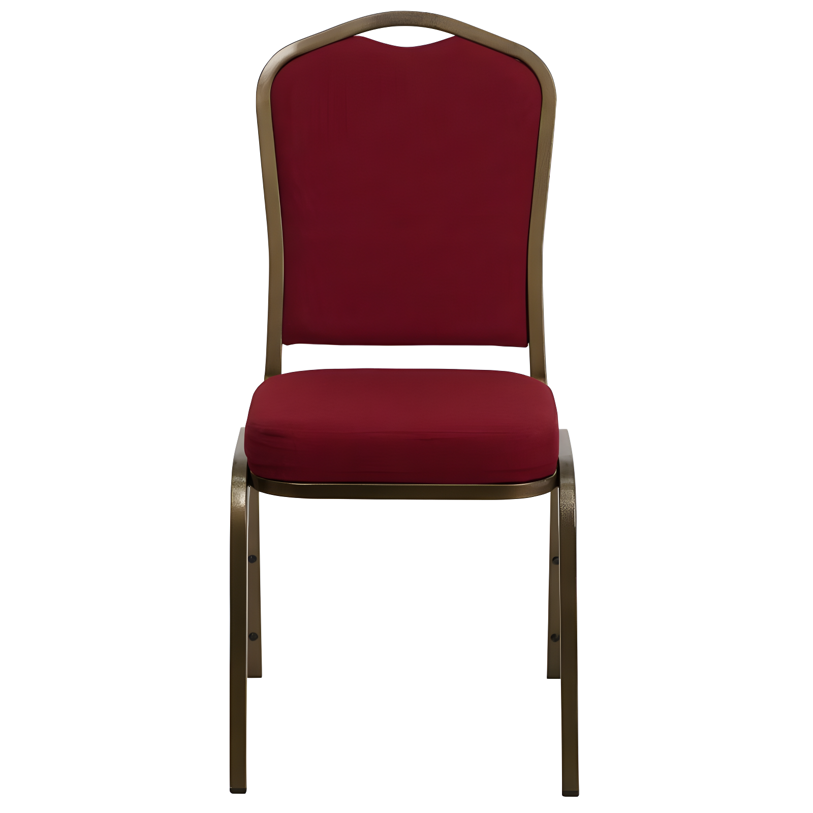 Flash Furniture HERCULES Series Crown Back Stacking Banquet Chair in Burgundy Fabric - Gold Vein Frame