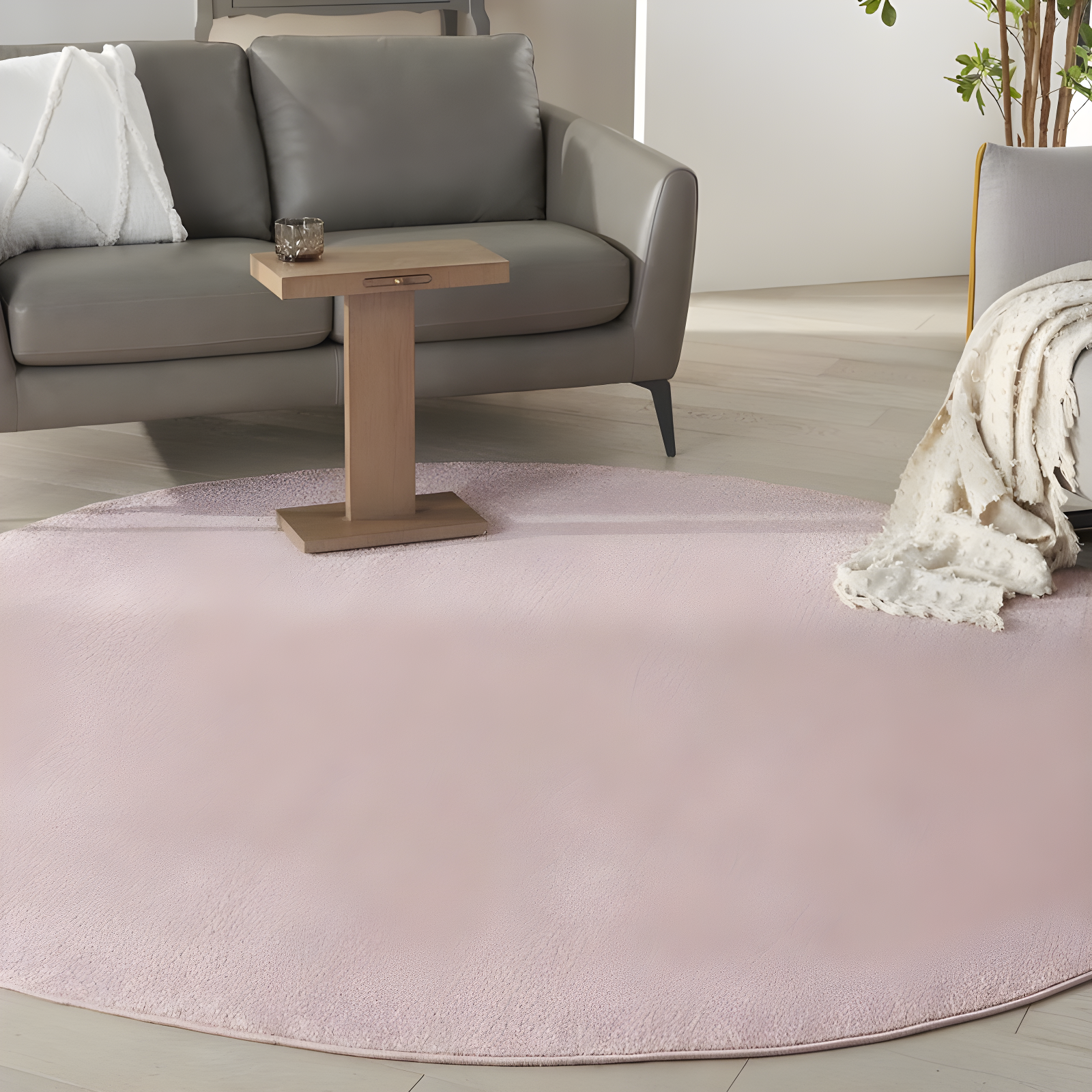 Nourison Essentials Easy Care Indoor Outdoor Area Rug - Pink 8' x Round