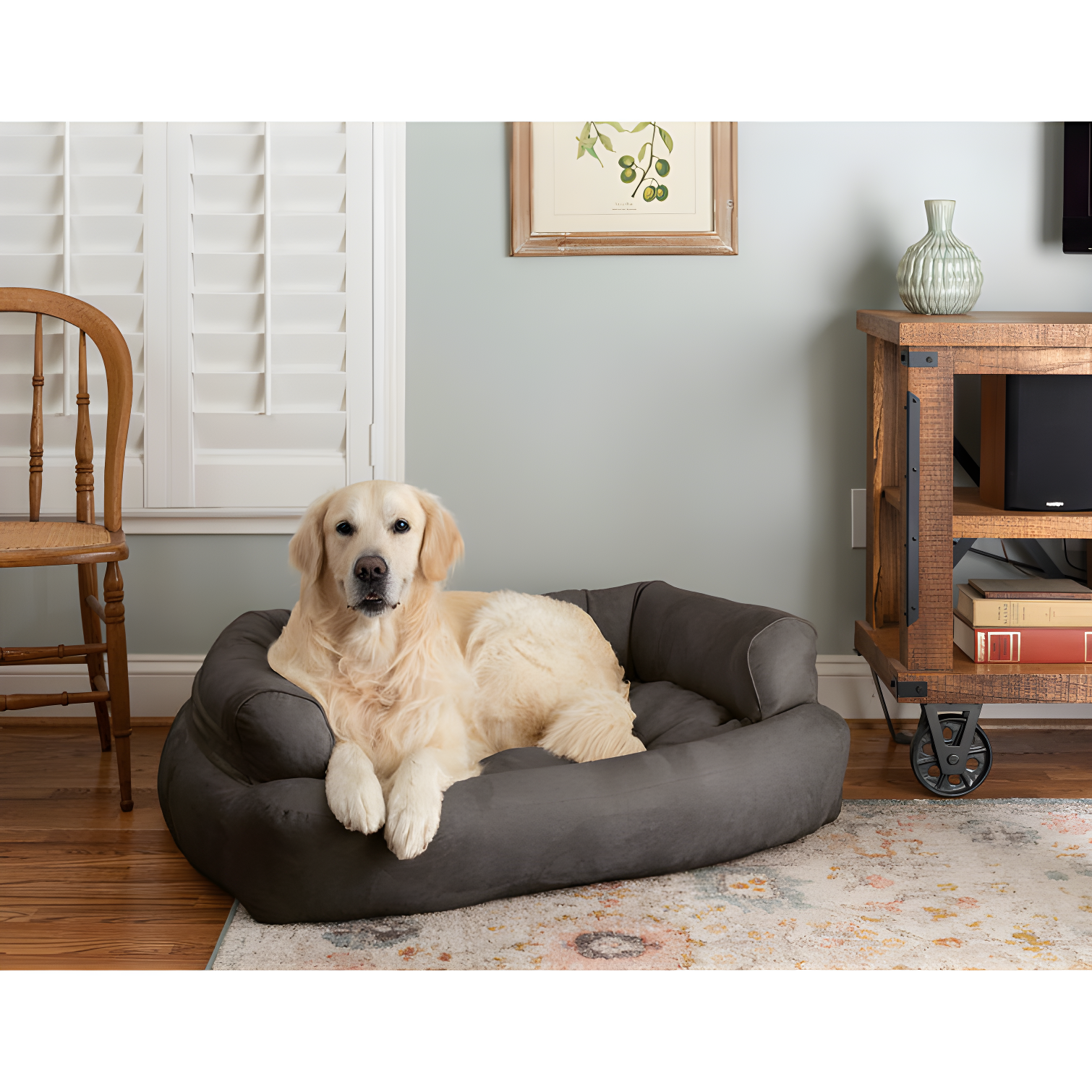 Snoozer Luxury Microsuede Overstuffed Bolster Dog Sofa