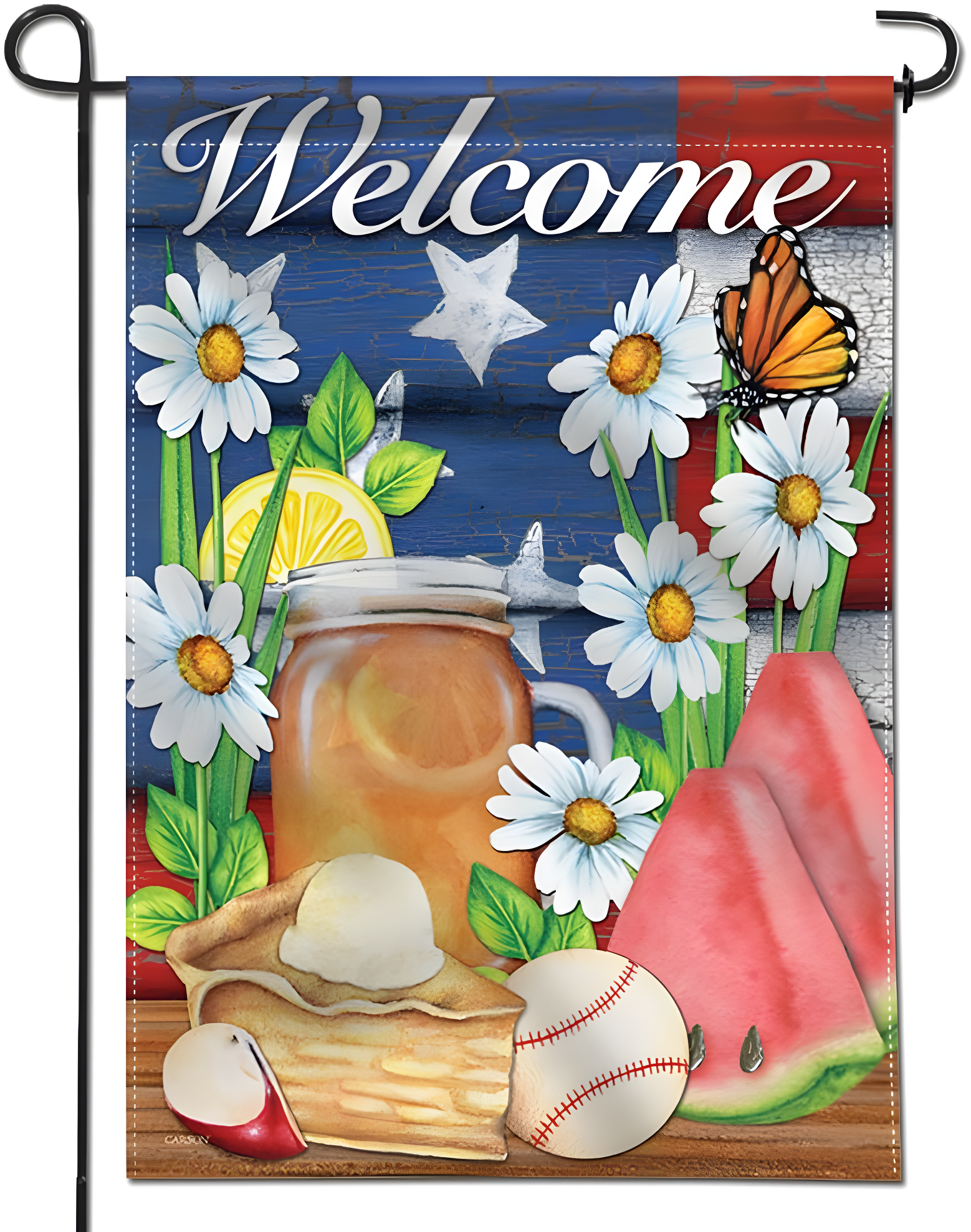 Anley American Summer Welcome Decorative Garden Flags Double Sided  18 x 12.5 Inch