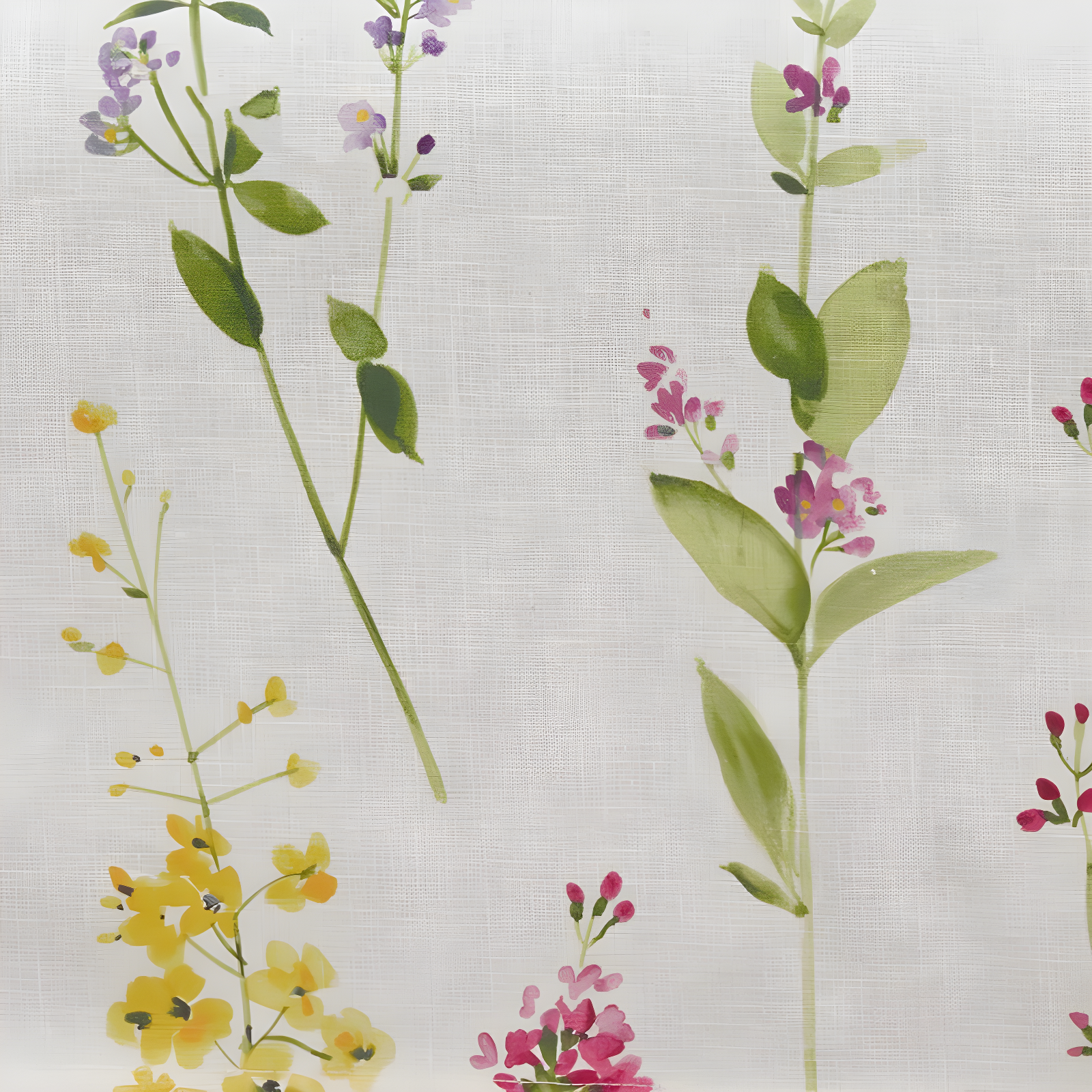 Saro Lifestyle Watercolor Floral Design Table Runner, Off-White, 16" x 108"