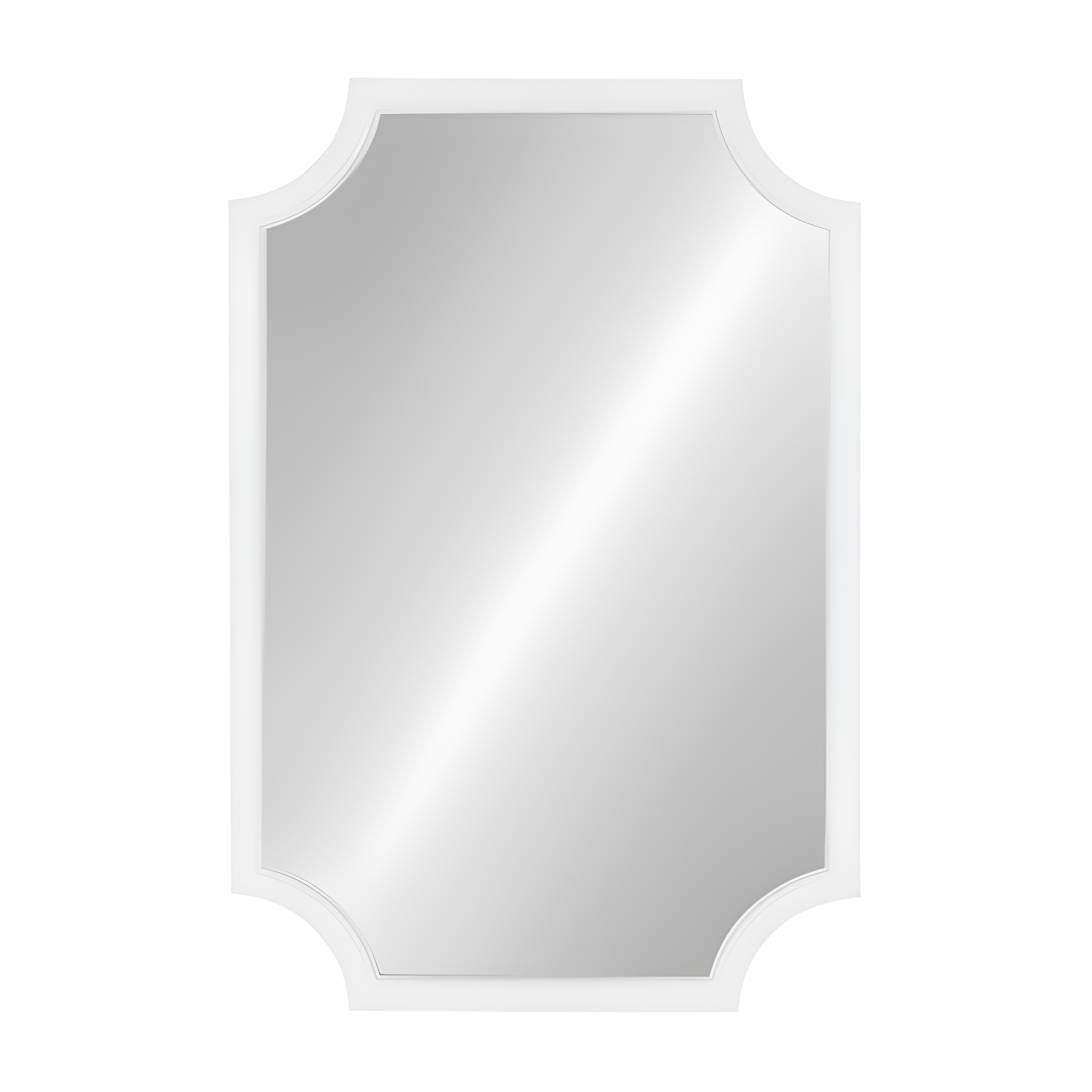 24" x 36" Hogan Framed Scallop Wall Mirror White - Kate and Laurel