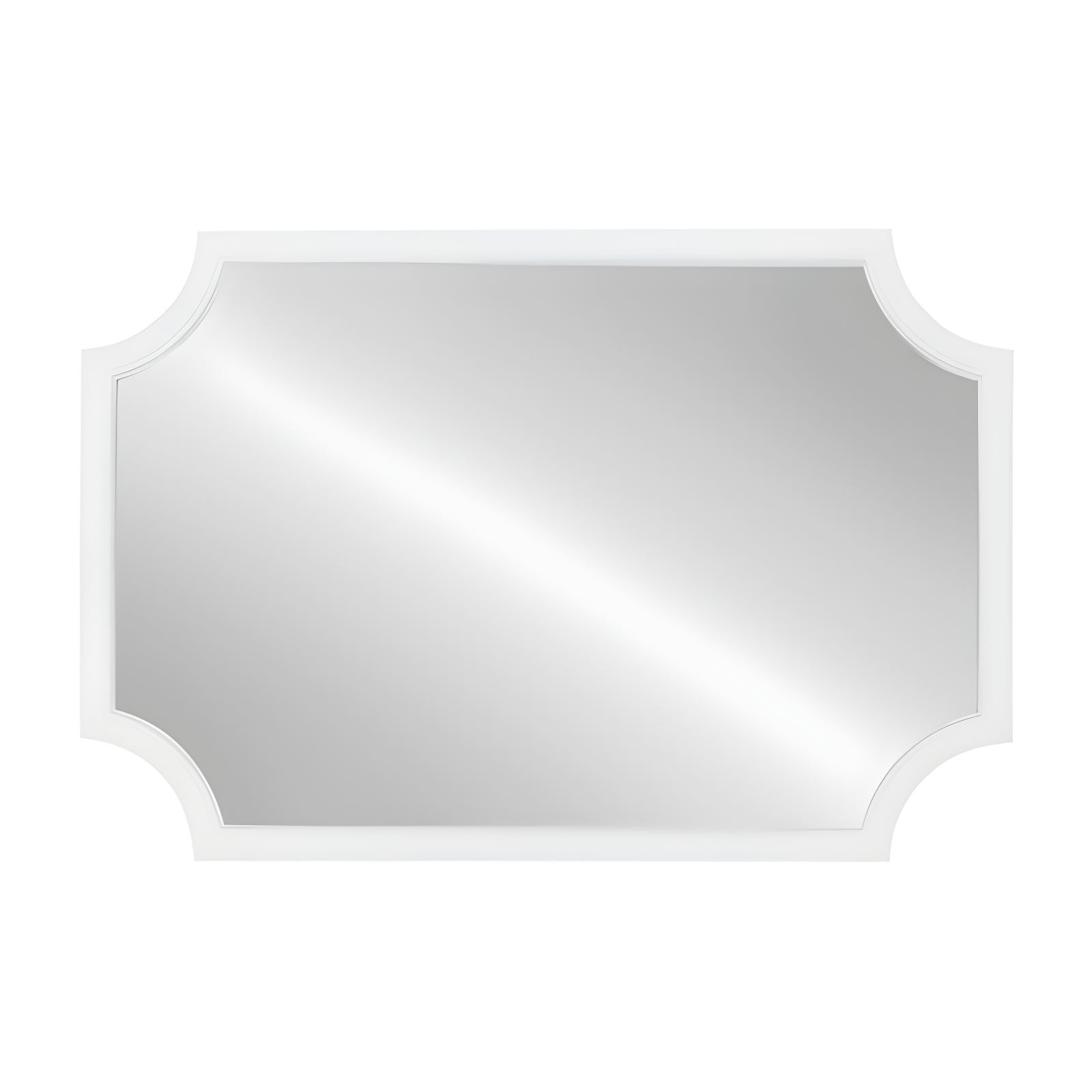 24" x 36" Hogan Framed Scallop Wall Mirror White - Kate and Laurel