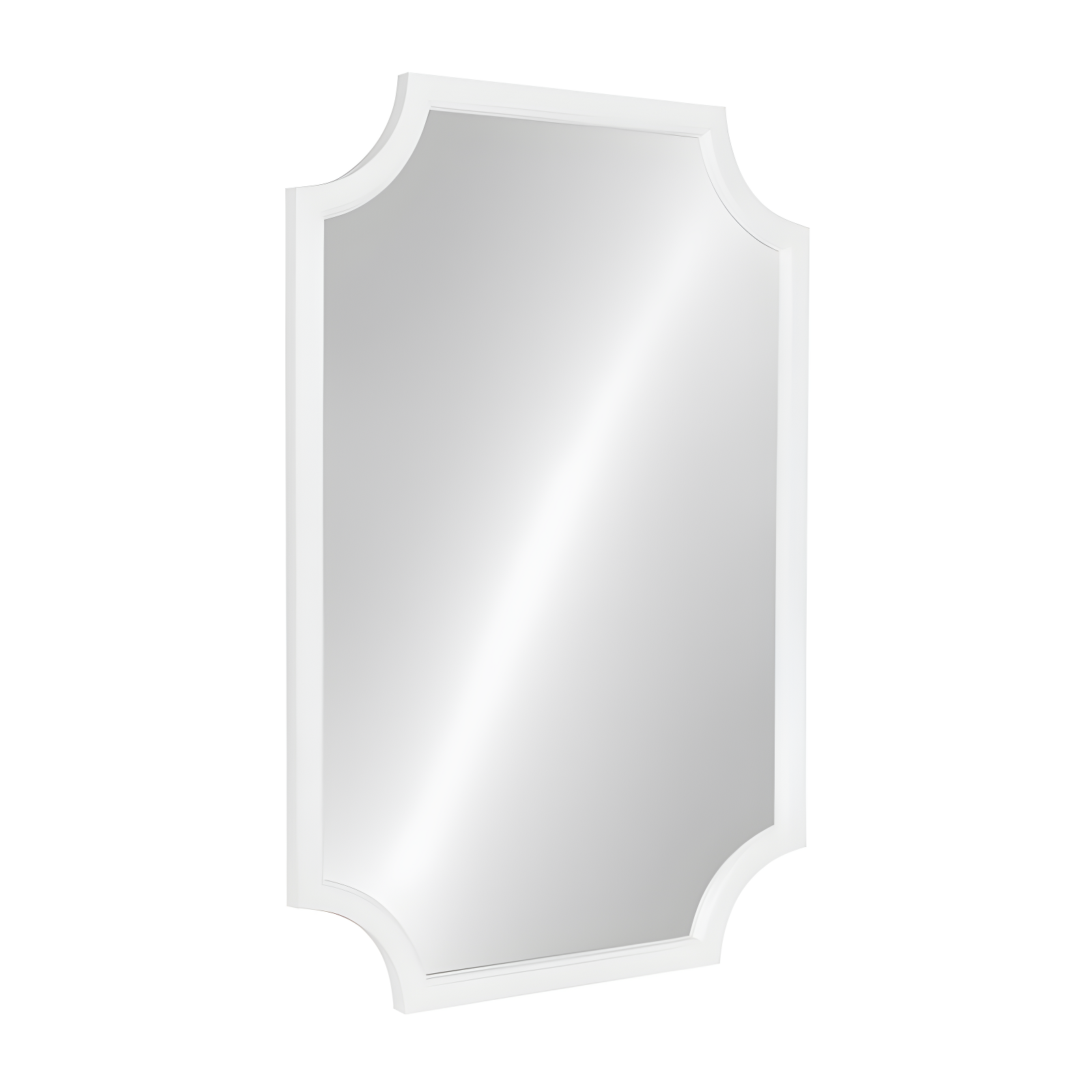 24" x 36" Hogan Framed Scallop Wall Mirror White - Kate and Laurel