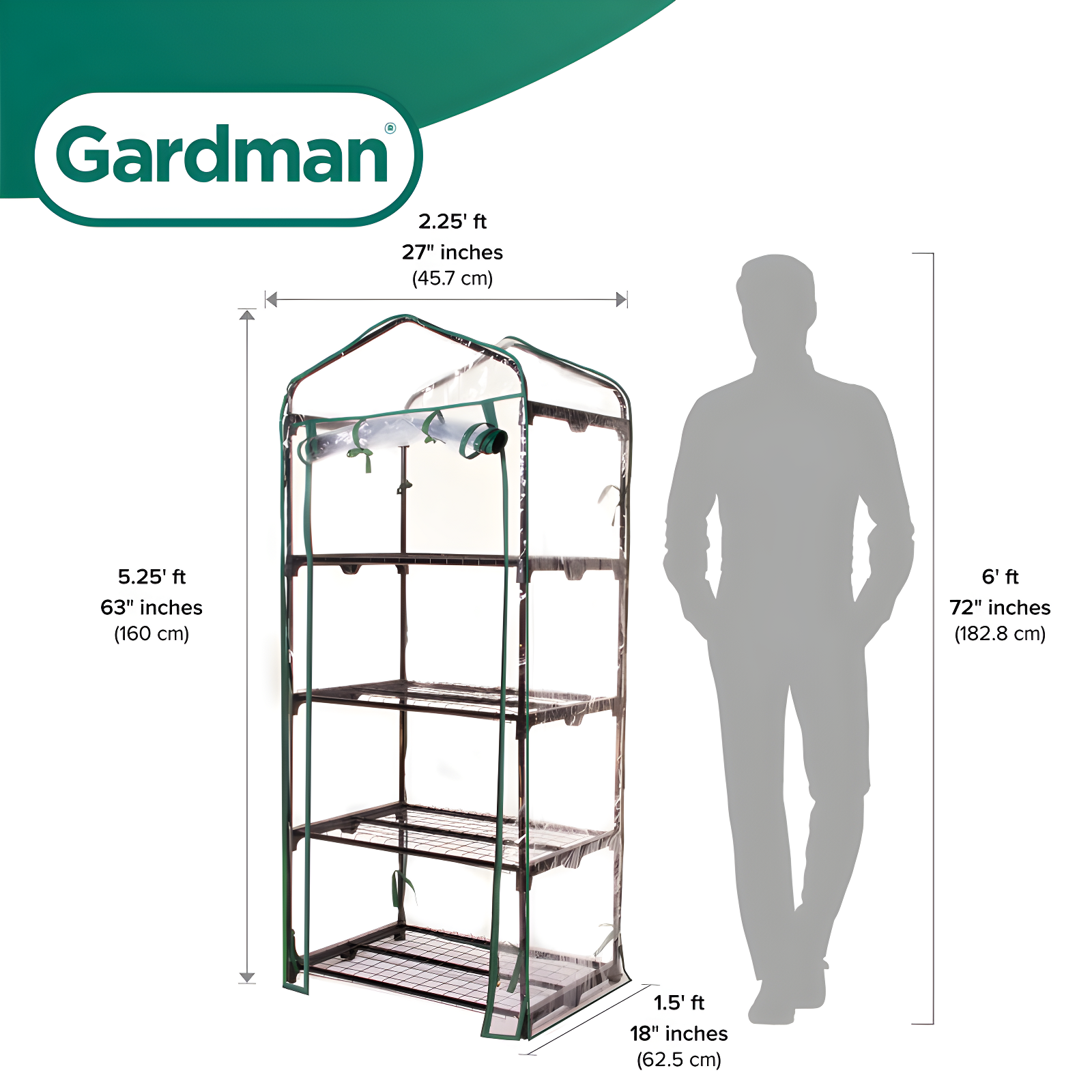 Gardman 2.25 Ft. W x 1.58 D Ft. Growing Rack