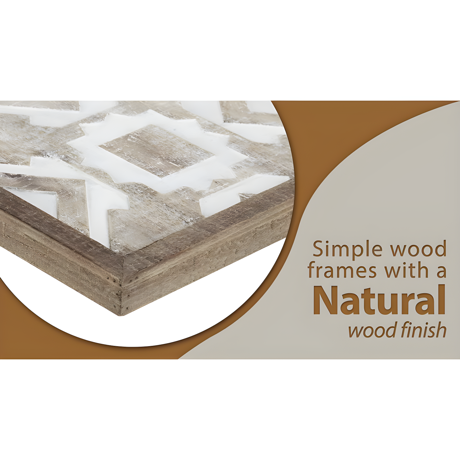 Set of 3 Gianna Wood Wall Decor Natural: Madison Park Mandal Panel, Two-tone, Geometric, Carved, Easy to Hang