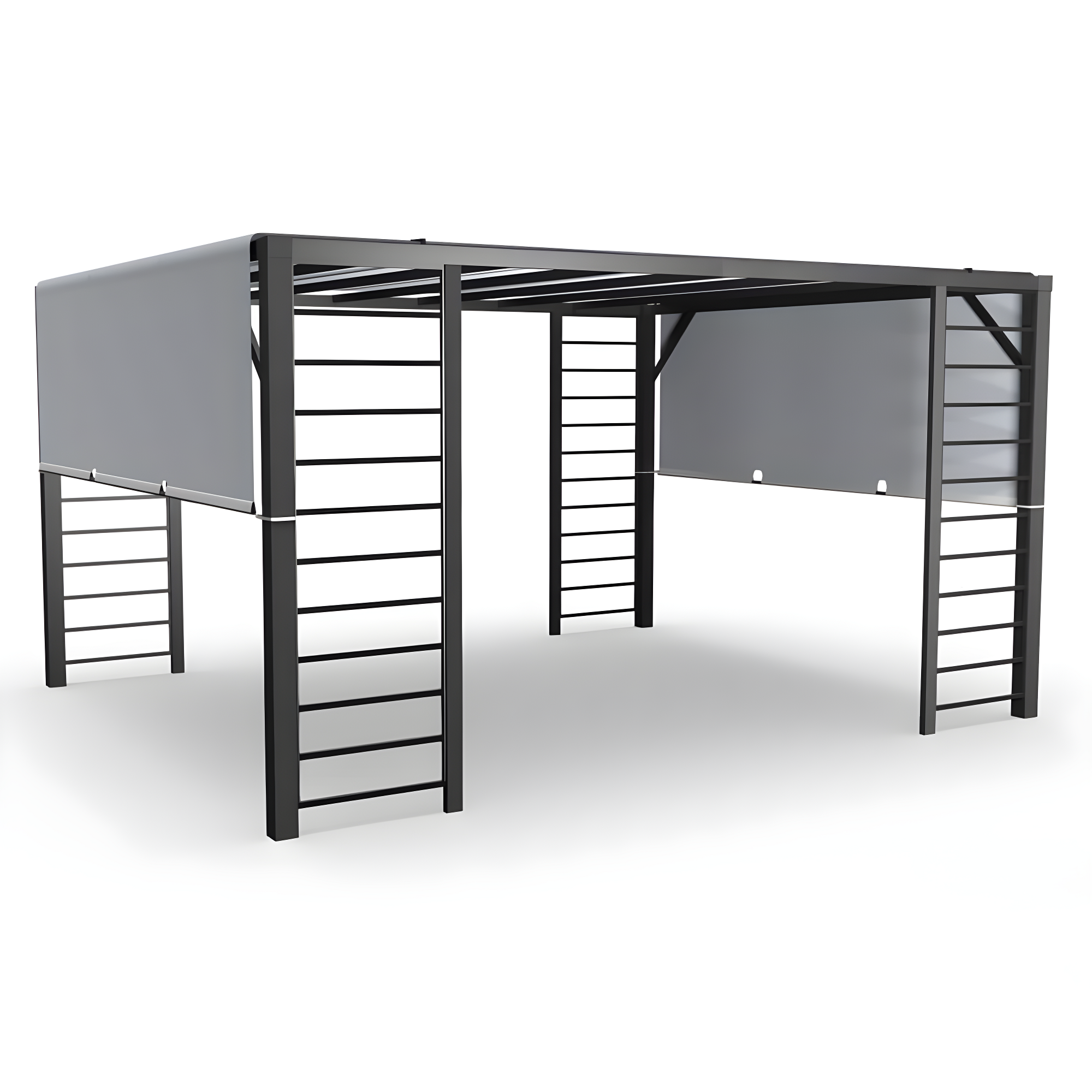 10 ft. x 12 ft. Aluminum Outdoor Pergola with and Retractable GrayShade