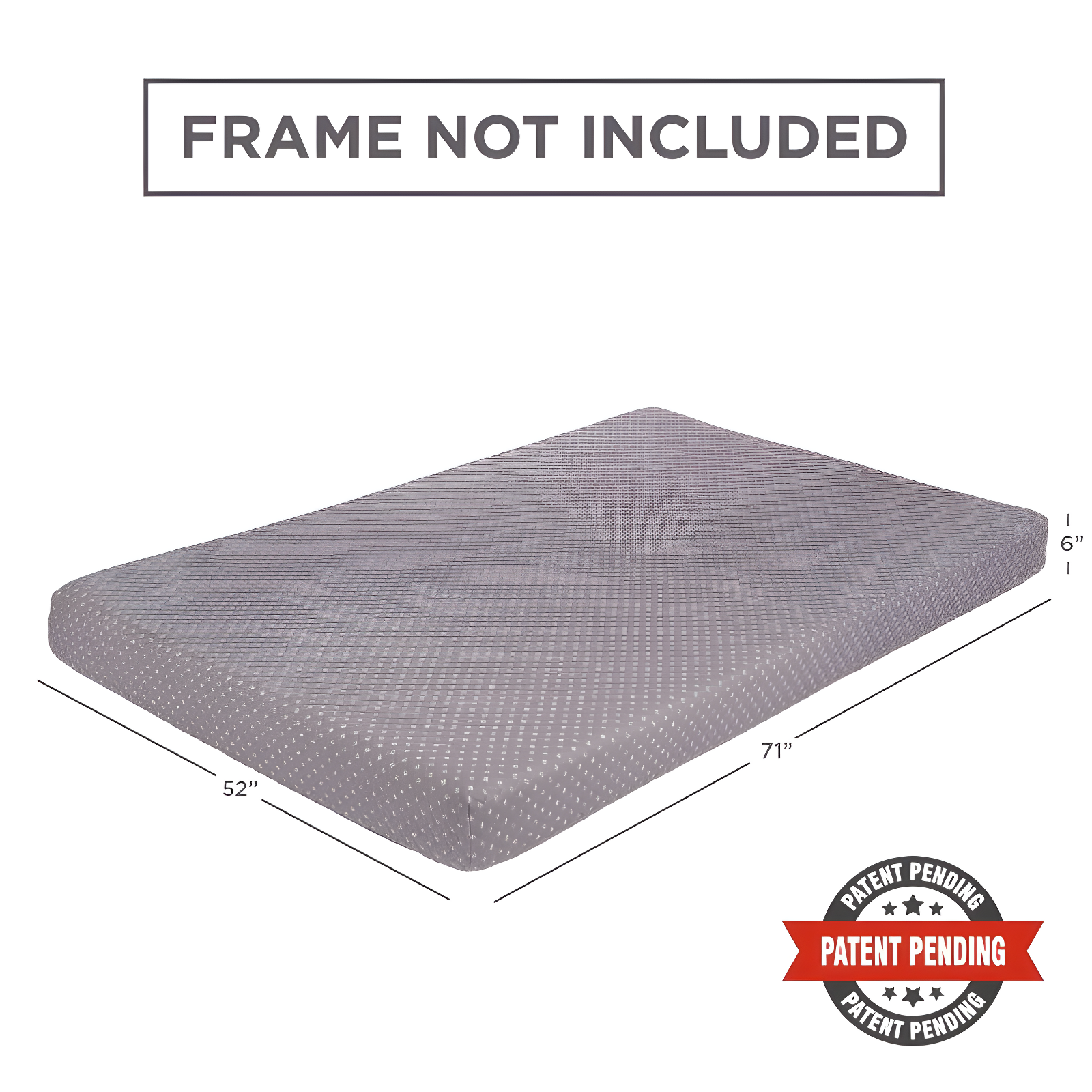 Milliard Full Size Memory Foam Futon Mattress, Black