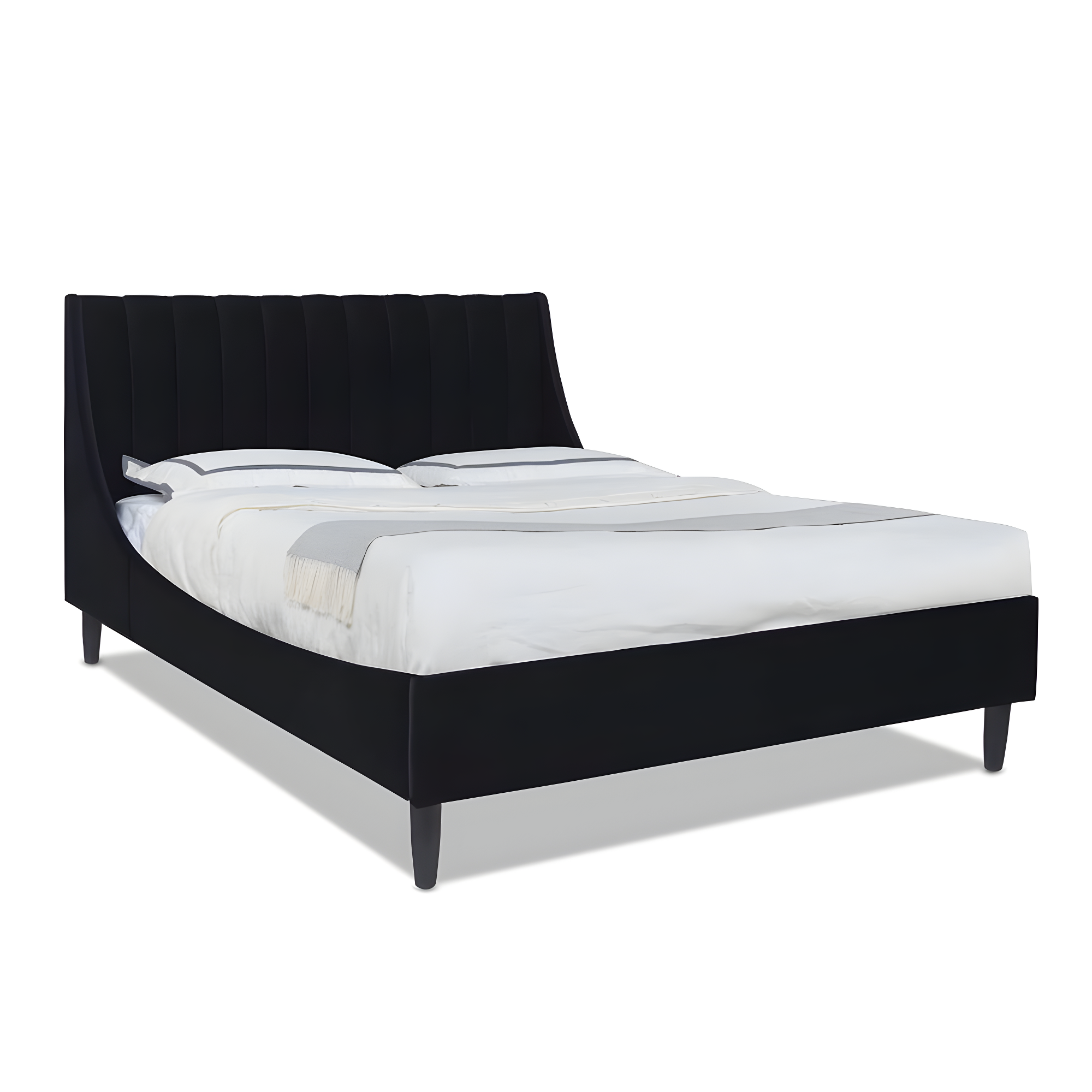 Sandy Wilson Home Aspen Upholstered Platform Bed Queen Anthracite Black