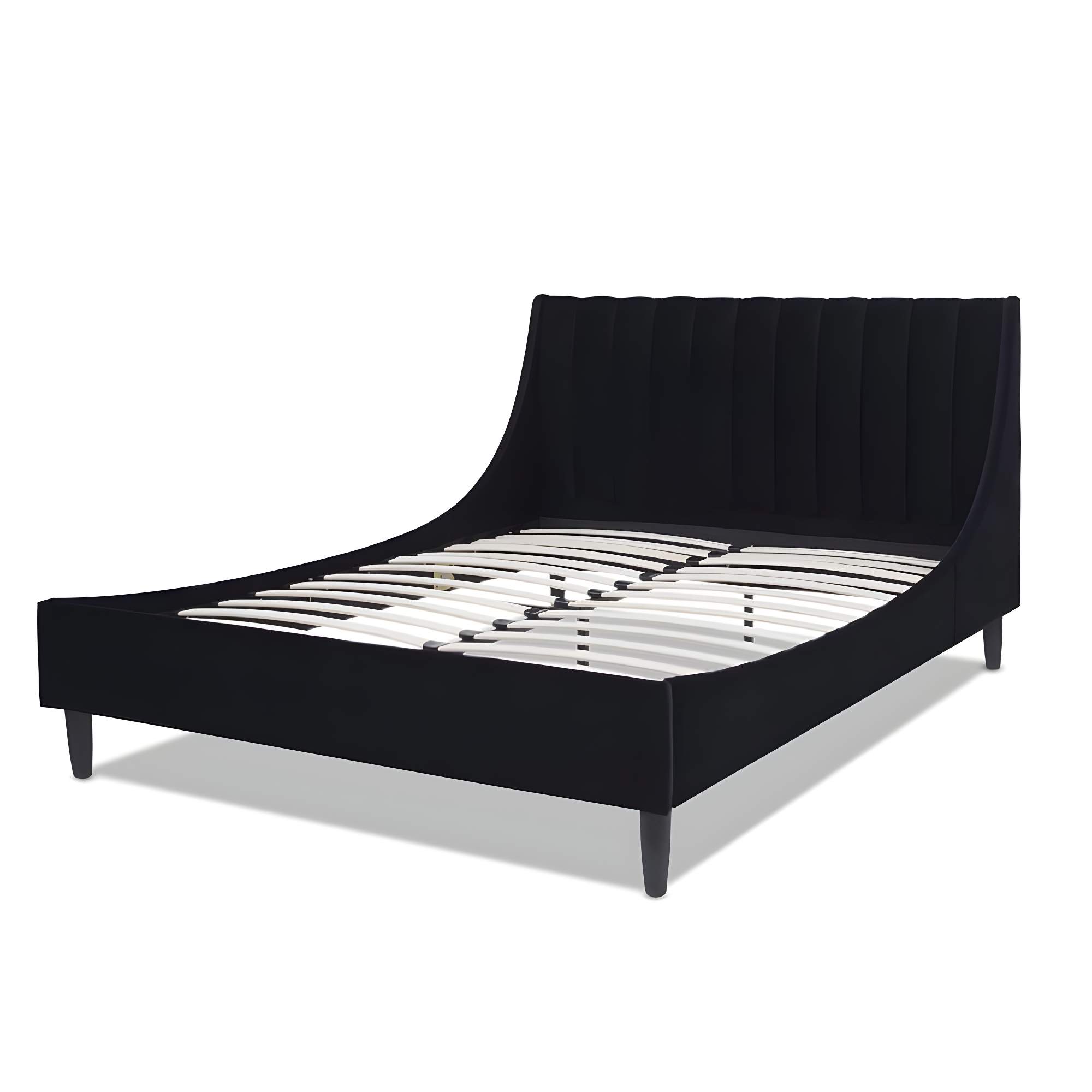 Sandy Wilson Home Aspen Upholstered Platform Bed Queen Anthracite Black