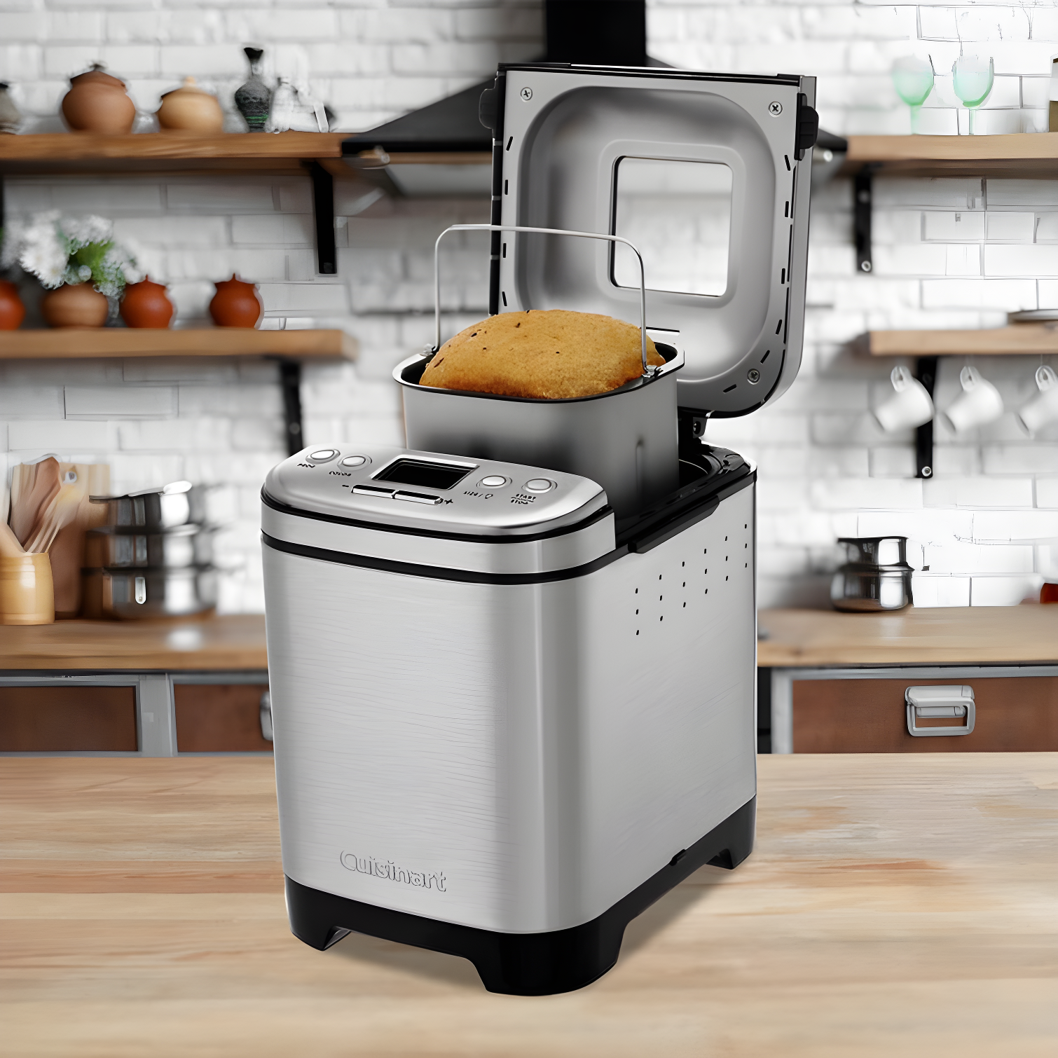 Cuisinart Bread Maker Machine, Compact and Automatic, Customizable Settings, Up to 2lb Loaves