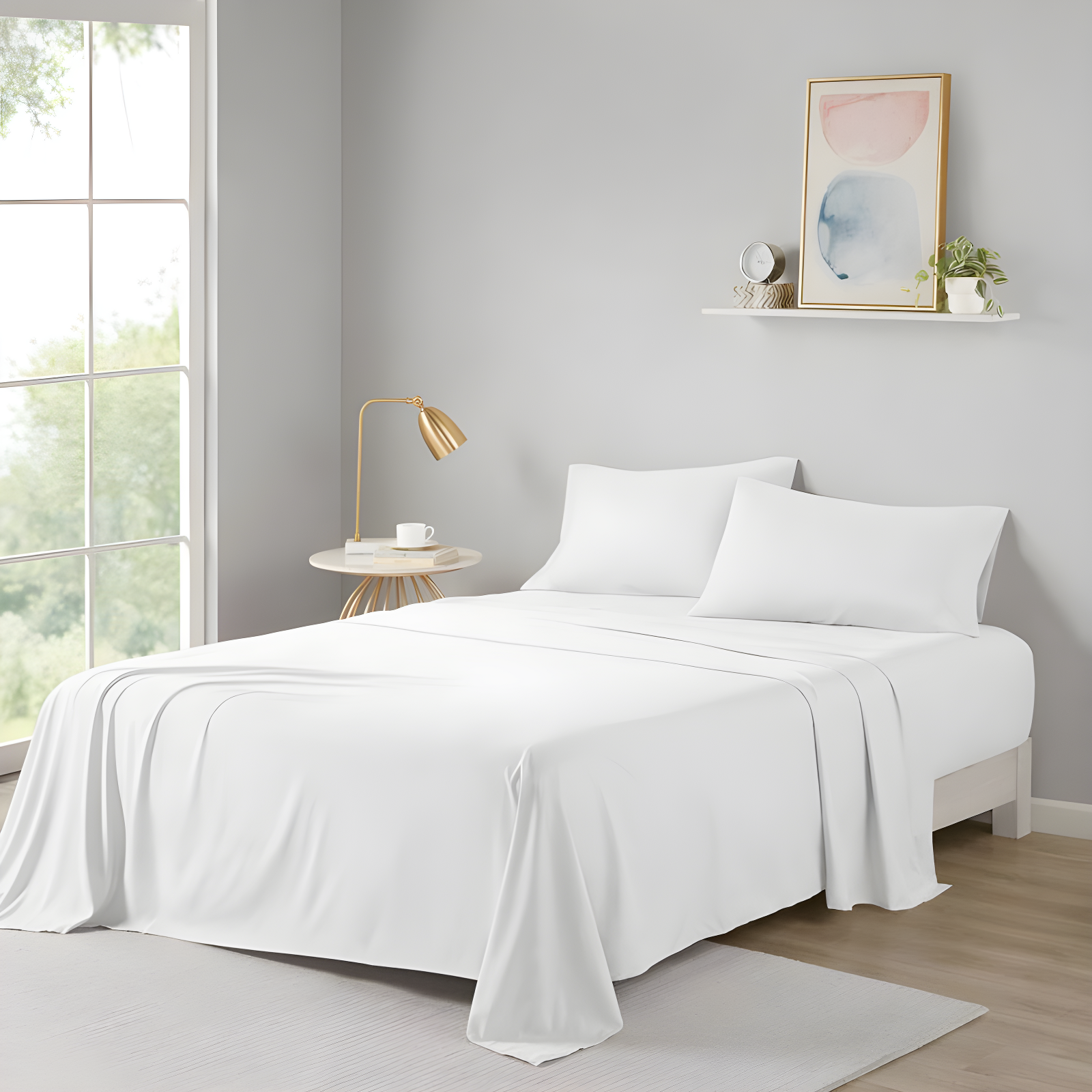 Twin Extra Long Microfiber All Season Soft Touch Sheet Set White