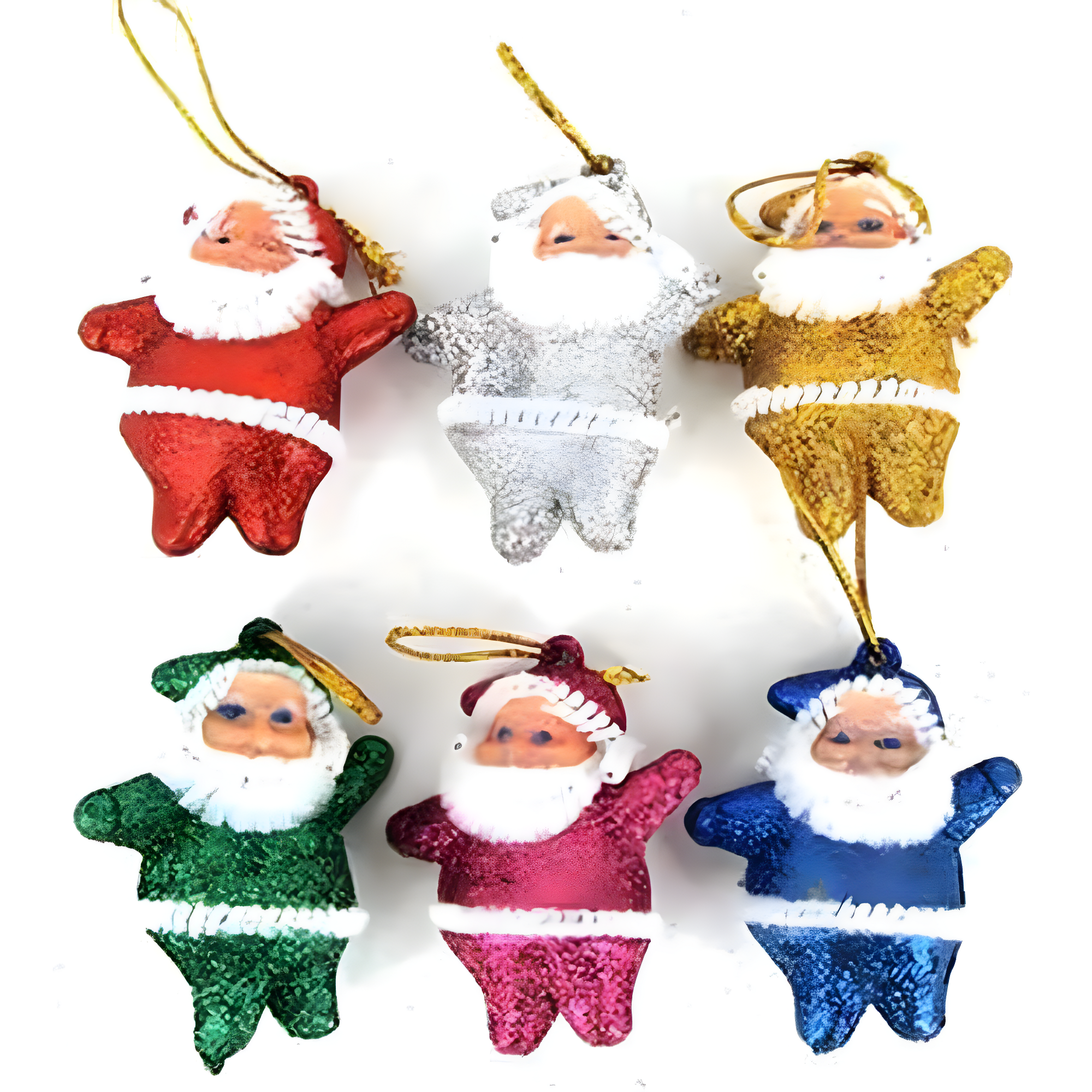 Clearance! 6Pcs Christmas Ornaments Gift, Cute Mini Santa Claus Style Christmas Tree Party Hanging Decorations for Christmas Home Decoration and Various Occasions