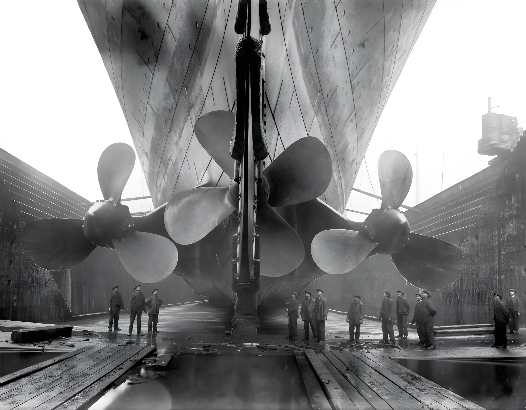 Vintage Maritime History Photo of The Rms Titanic S Propellers As The Mighty Ship Sits in Dry Dock Poster Print - 16 x 12