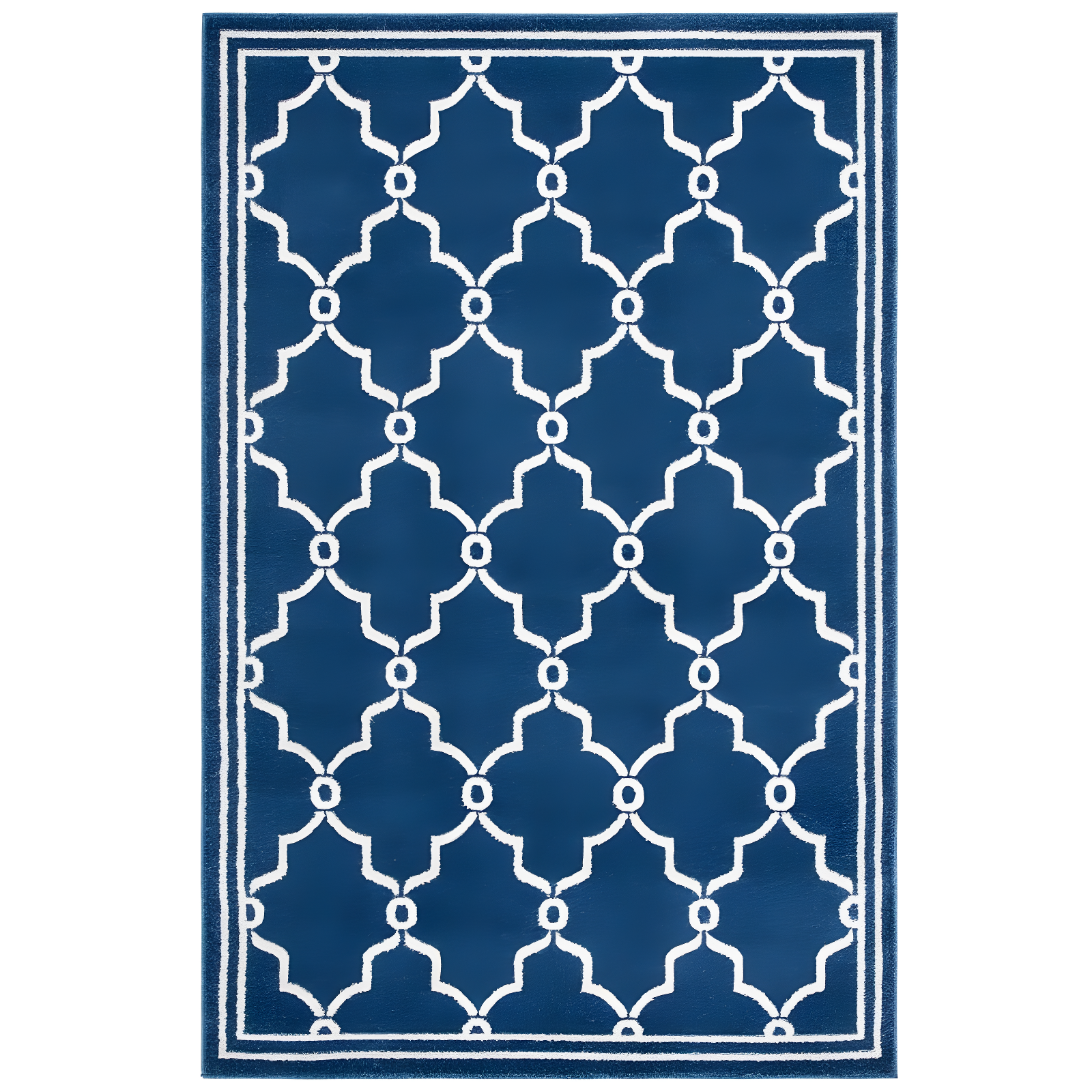 Amherst AMT414 Power Loomed Indoor Area Rug - Navy/Beige - 5'3"x8' - Safavieh