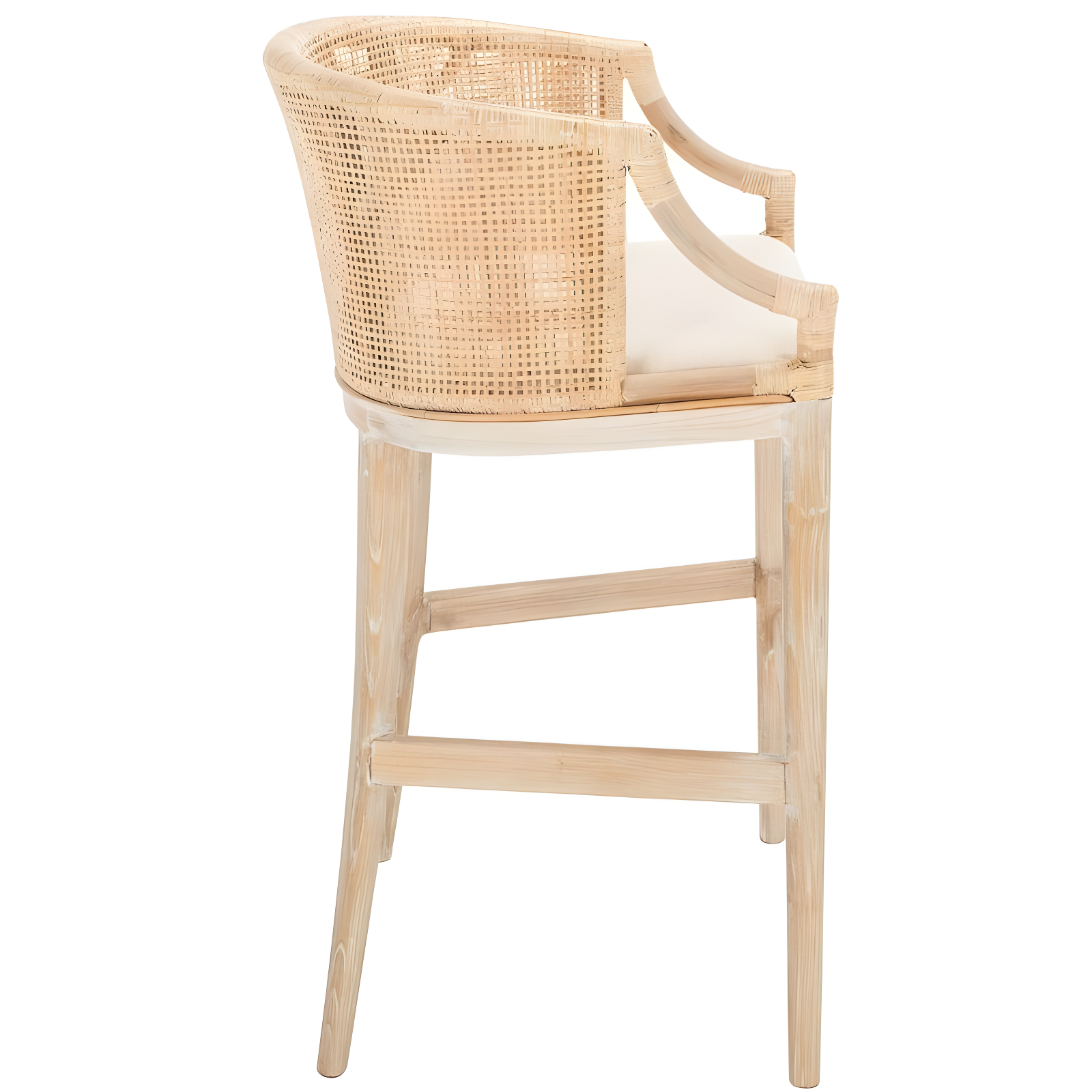 Brando Bar Stool - Natural/White - Safavieh