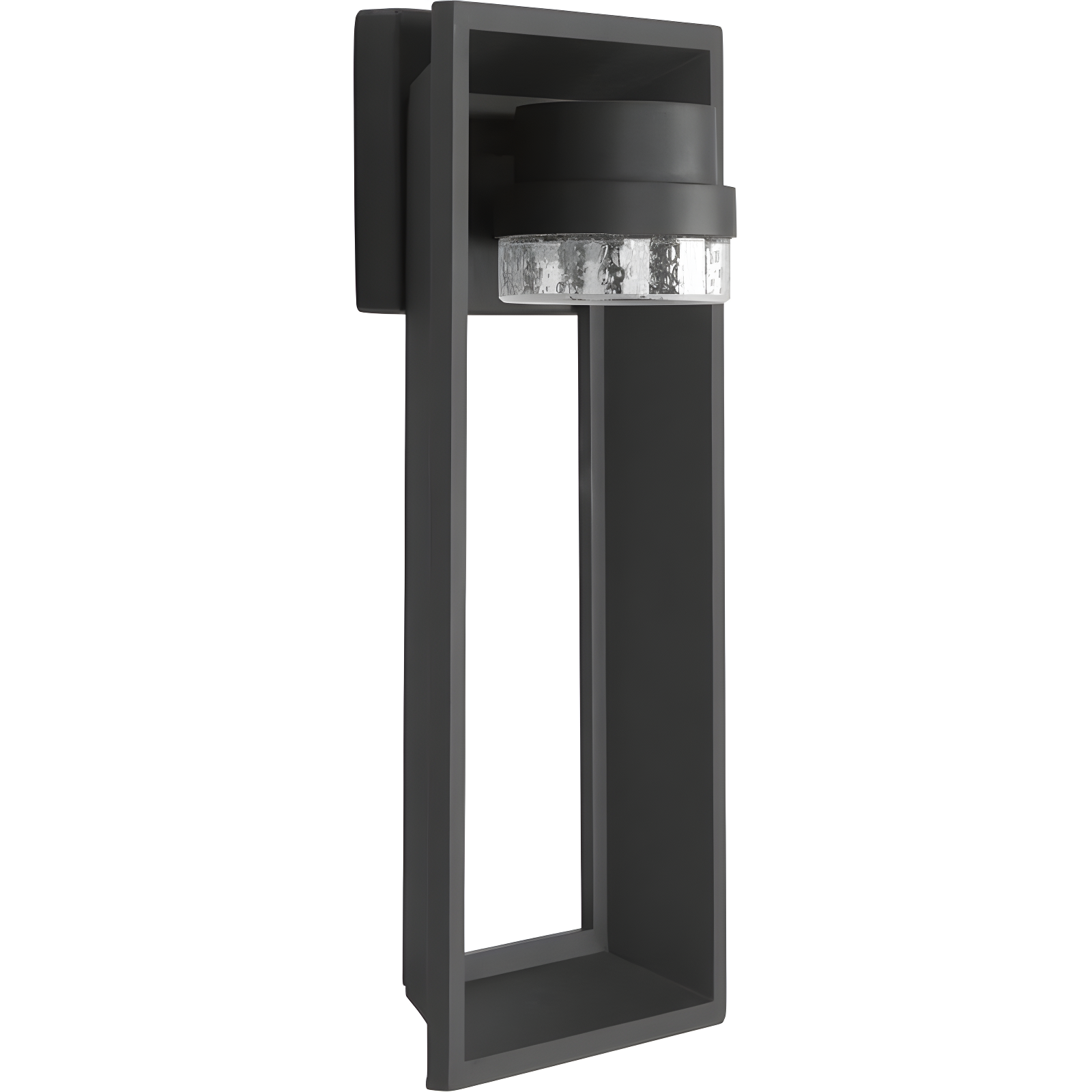 Progress Lighting Z-1010 1-Light Outdoor Wall Sconce, Black Finish, Seeded Glass Shade