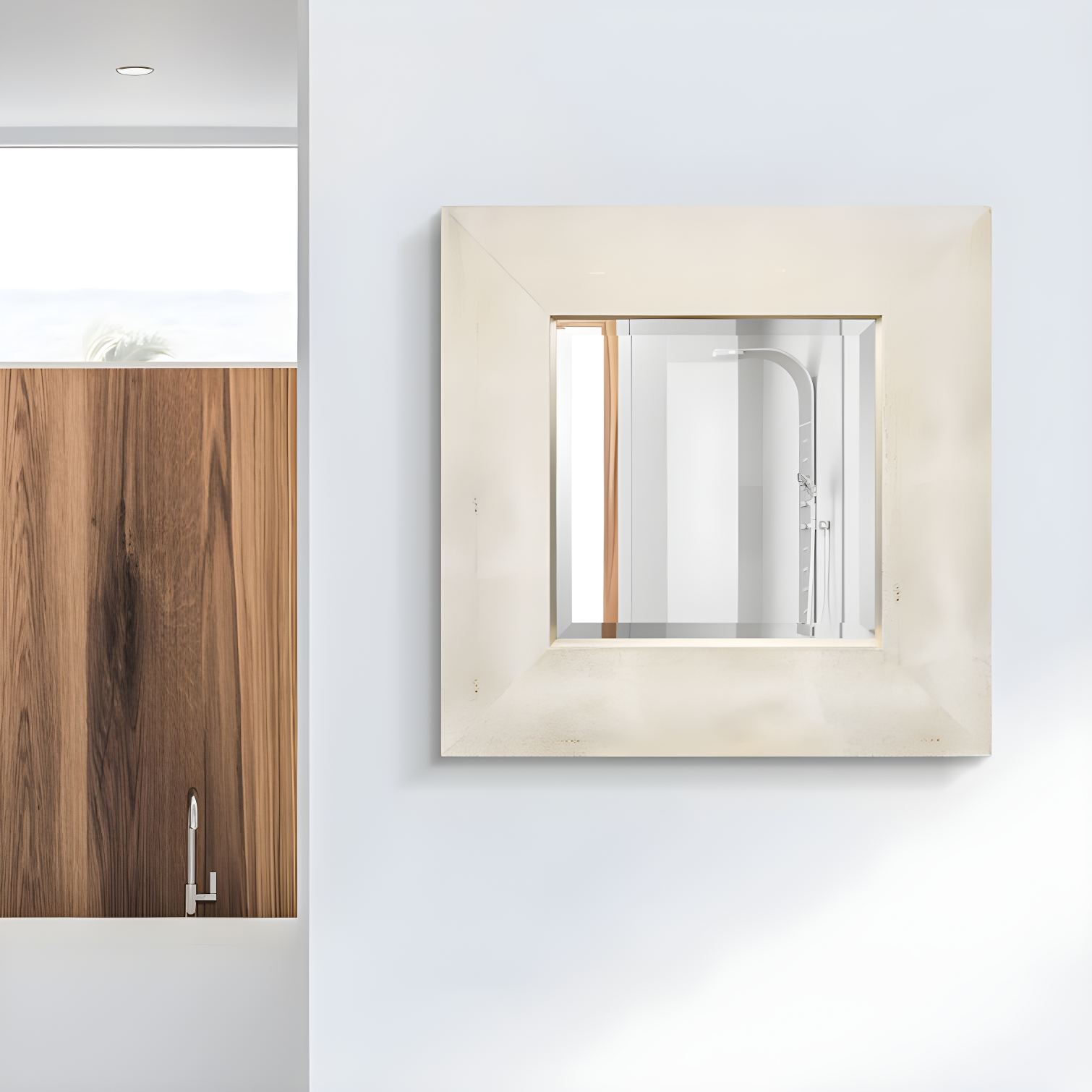Empire Art Direct Square Leather Mirror