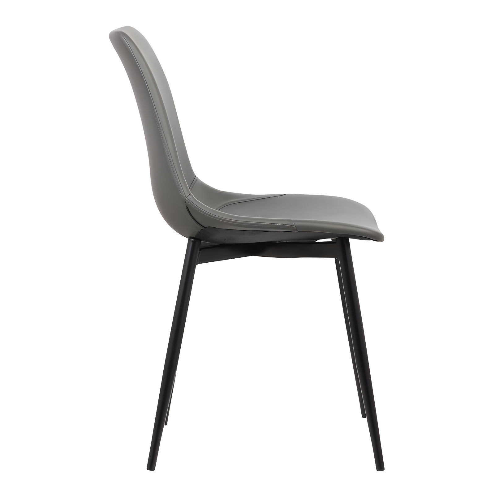 Monte Contemporary Dining Chair Faux Leather with Black Powder Coated Metal Legs - Armen Living