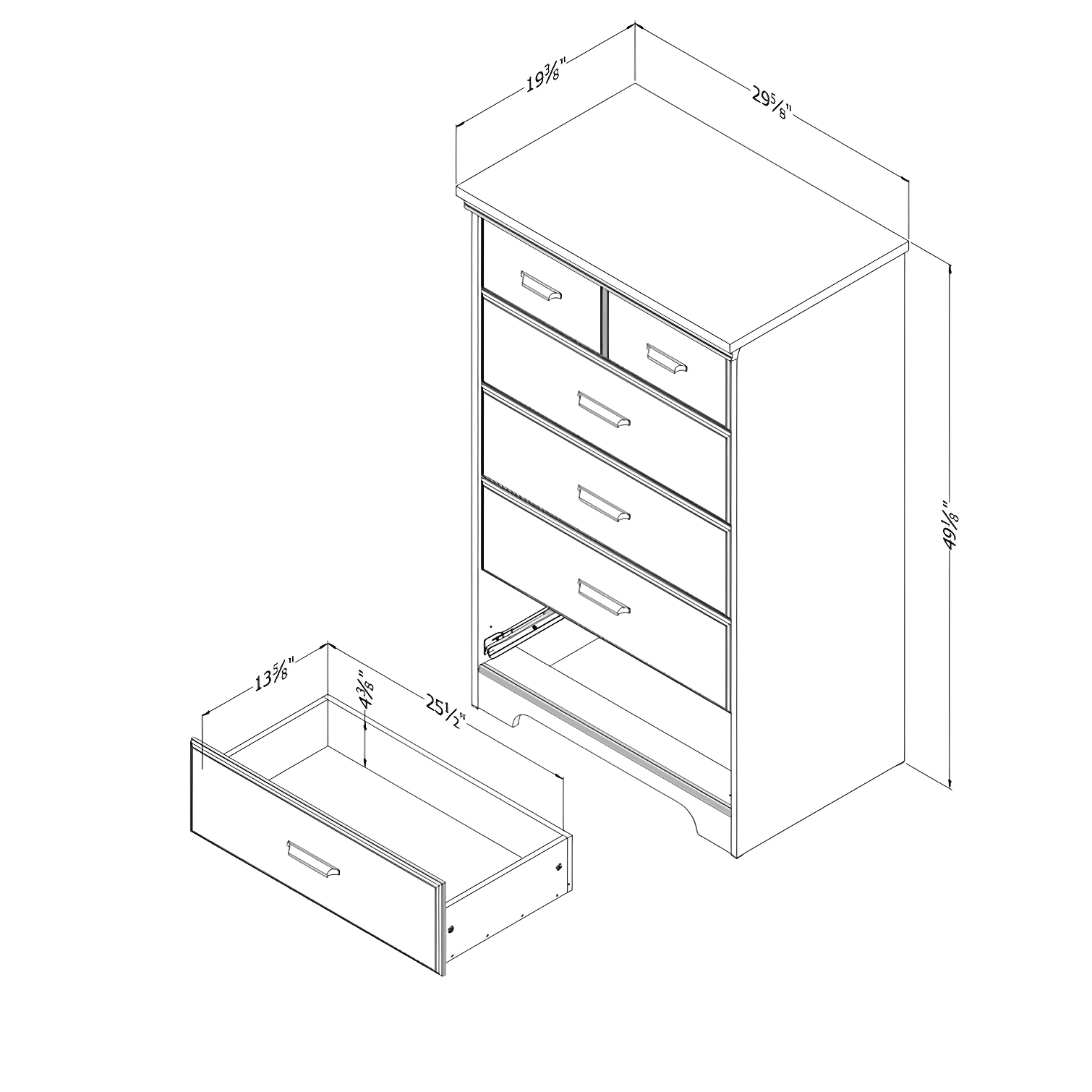 Versa 5 Drawer Chest