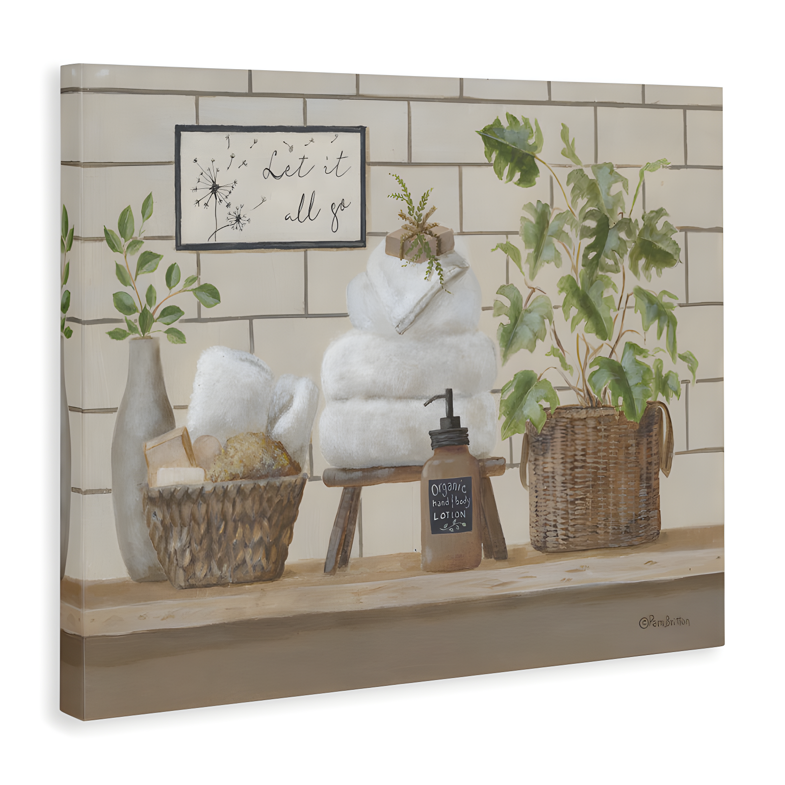 Stupell Industries " Comforting Bathroom Spa Still Life " by Pam Britton Painting Print