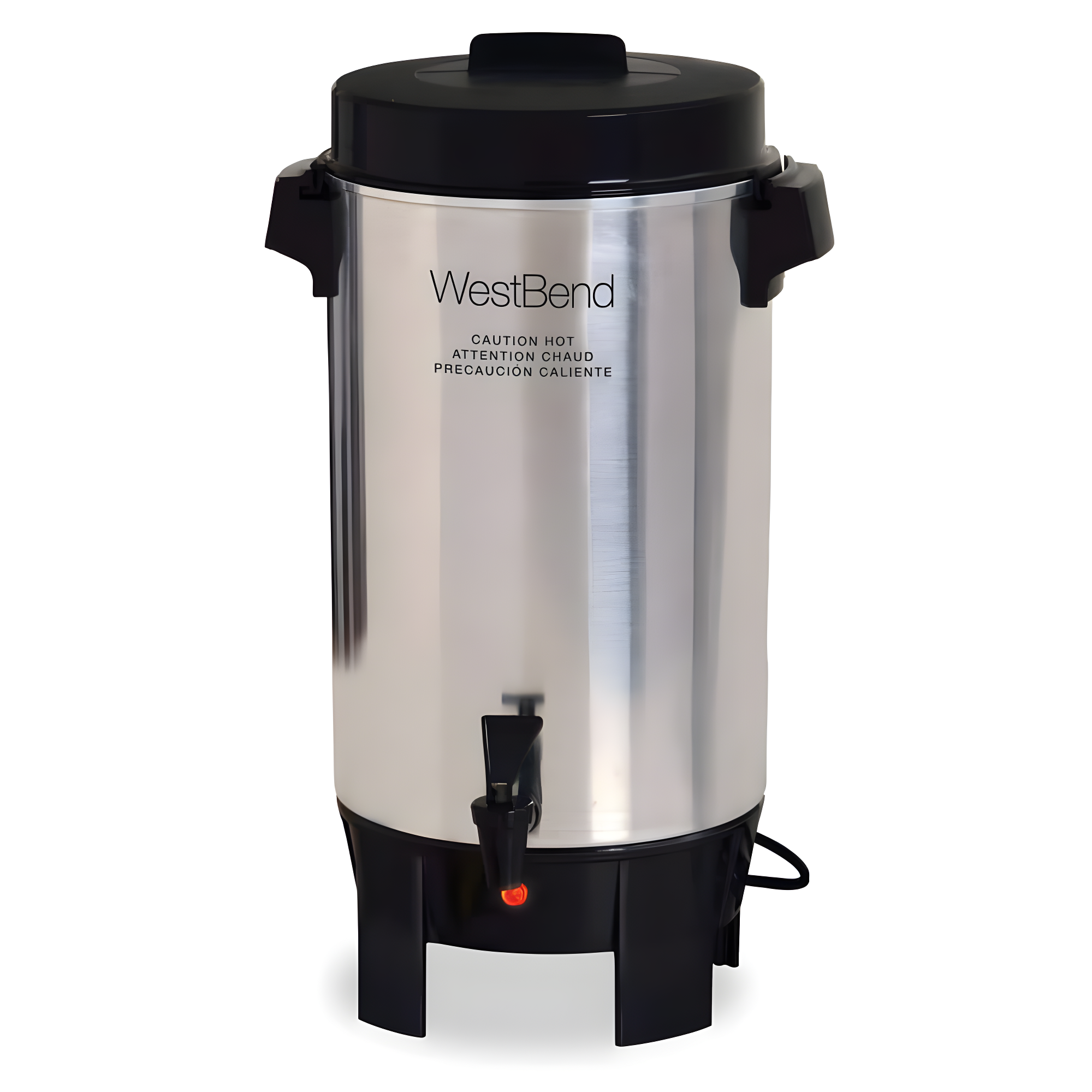 west bend 58002 highly polished aluminum commercial coffee urn features automatic temperature control large capacity with quick brewing easy prep and clean up, 42-cup, silver