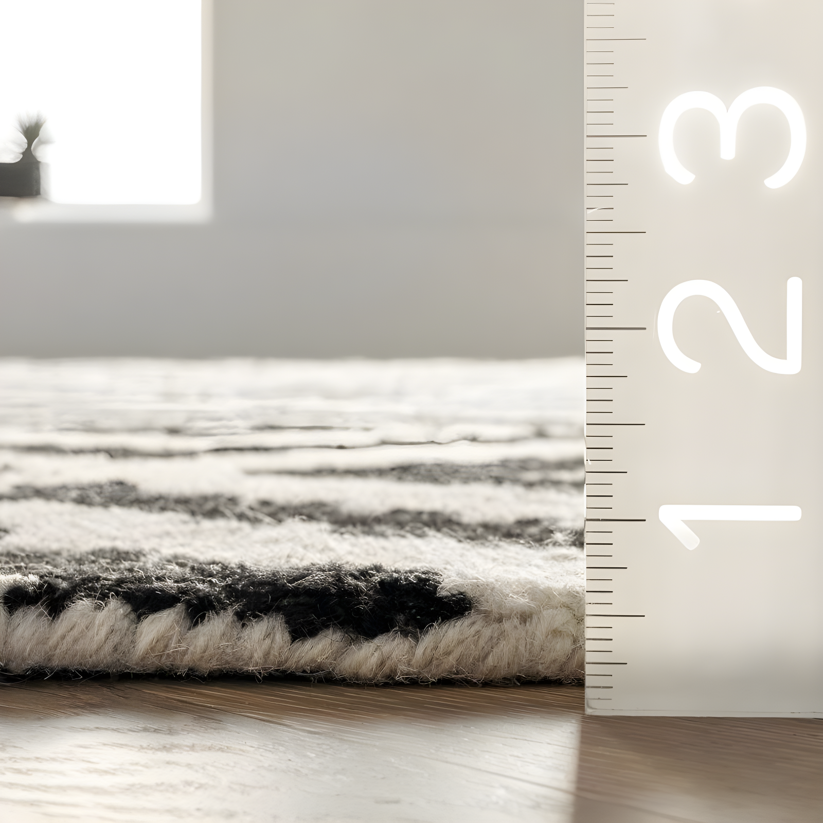 Nuloom Kellee Geometric 6 Square Wool Indoor Area Rug for Living Room Bedroom Dining Room Kitchen, Beige/Brown