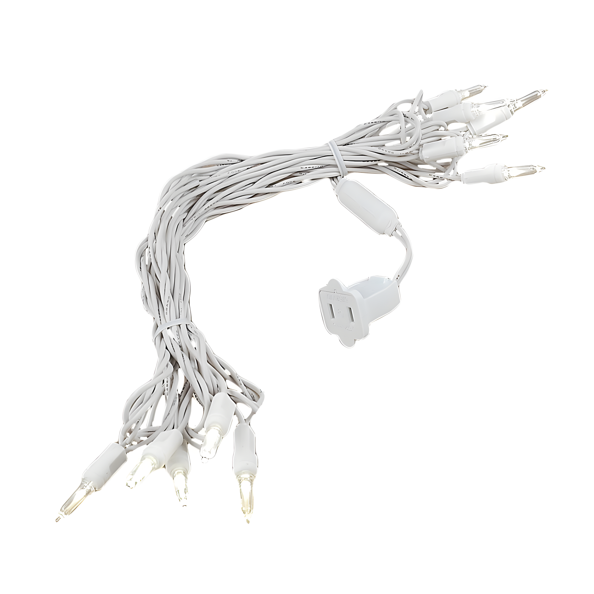 Novelty Lights 10 Light T5 LED Christmas Mini Light Set, Outdoor Lighting Party Patio String Lights, Warm White, White Wire, 11 Feet