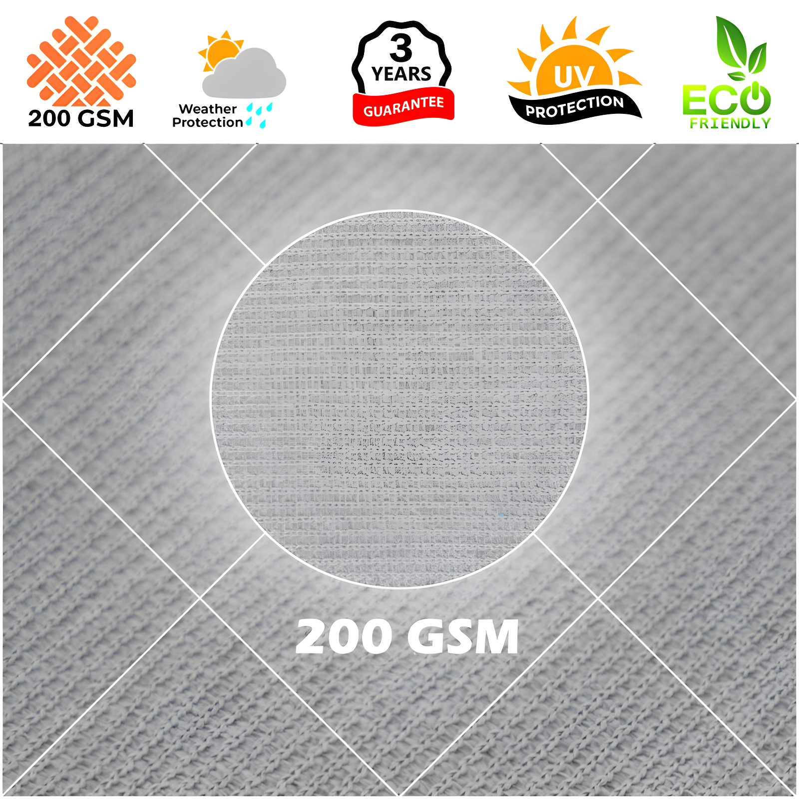 Royal Shade Triangle 200 GSM Sun Shade Sail