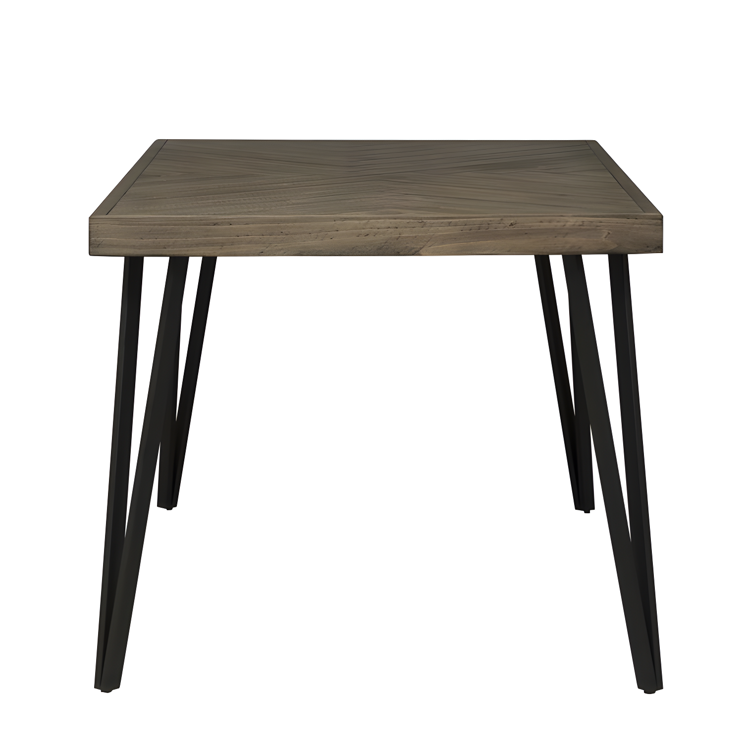 Horizons Solid Wood Top Metal Base Dining Table