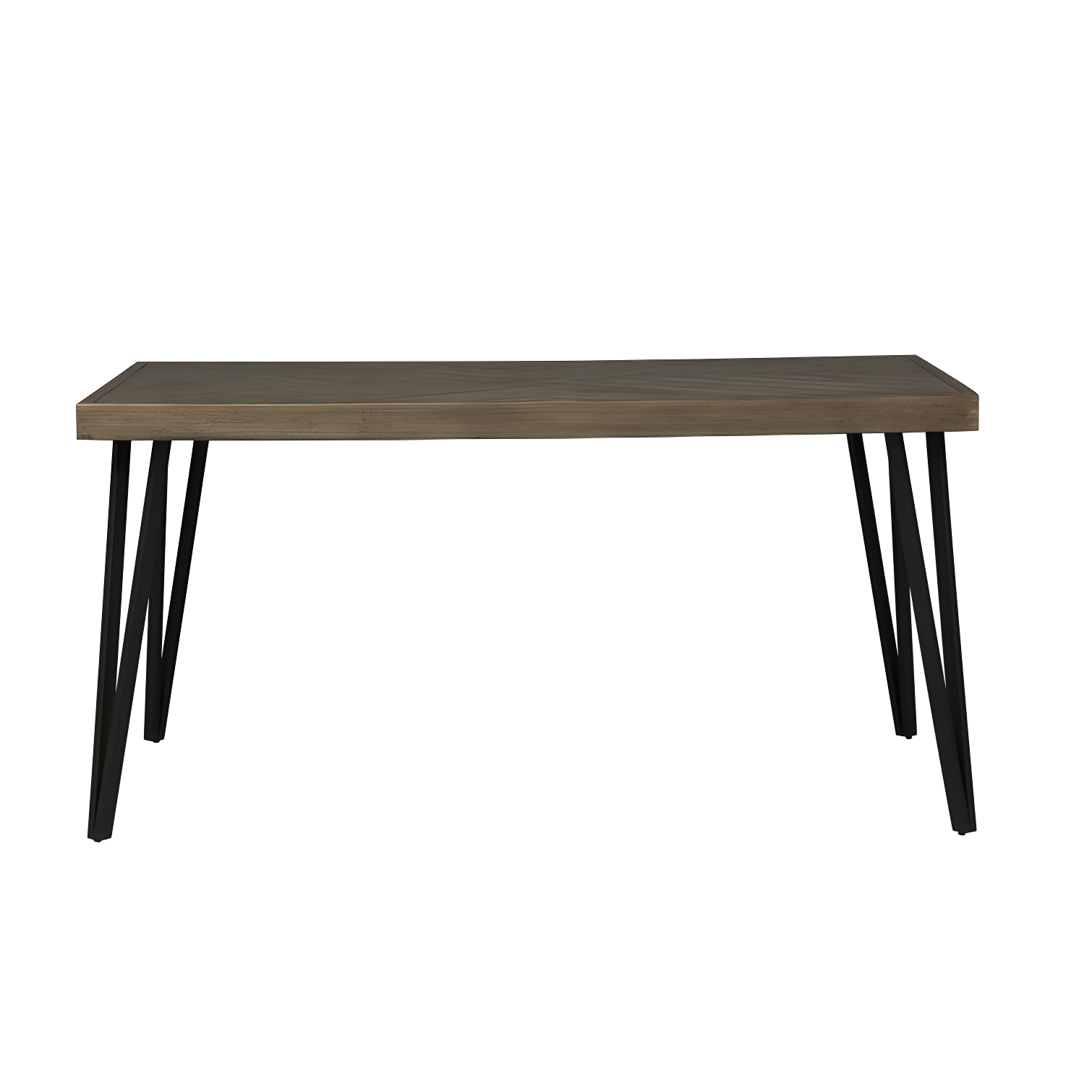 Horizons Solid Wood Top Metal Base Dining Table