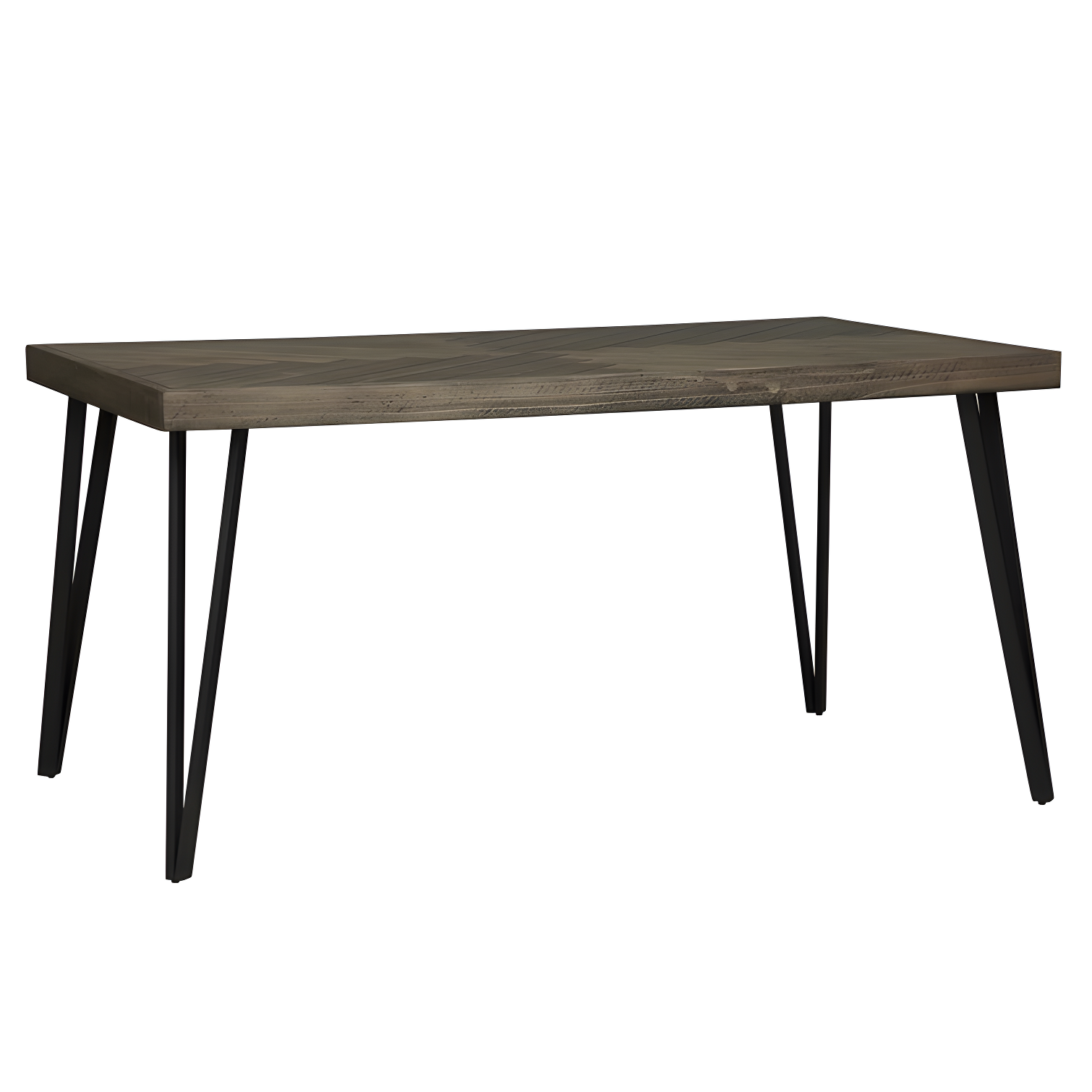 Horizons Solid Wood Top Metal Base Dining Table