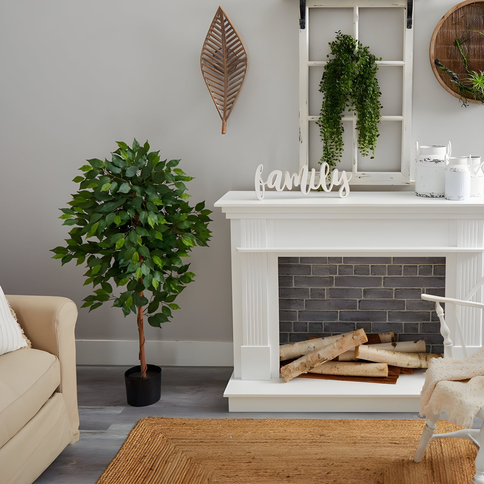 Nearly Natural 4-ft Ficus Artificial Tree