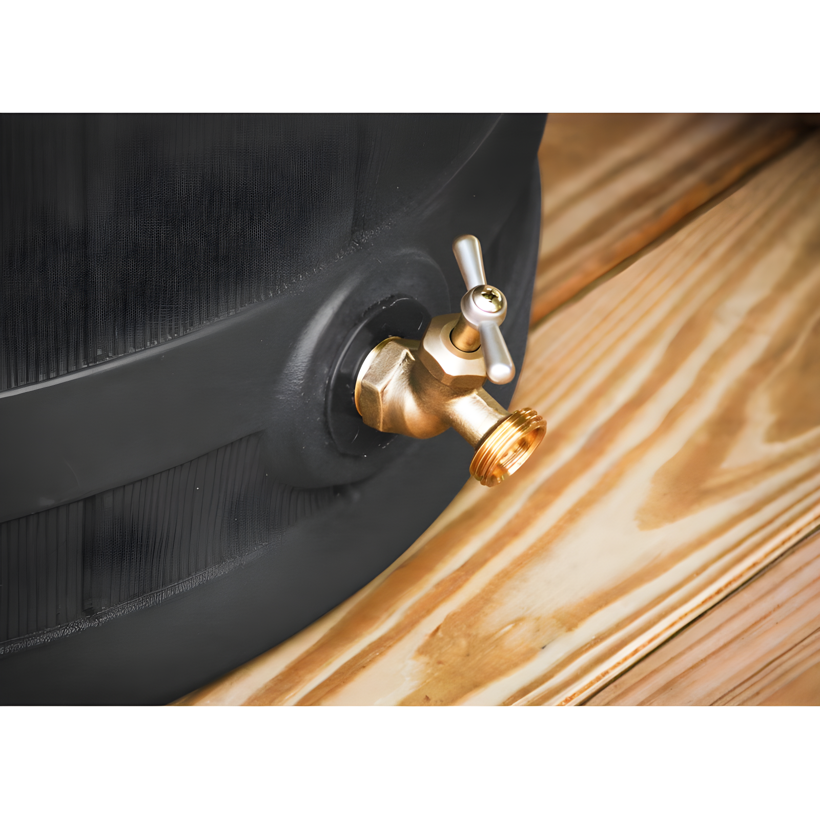 Good Ideas 50 Gallons Plastic Drainable Dual Overflow Rain Barrel