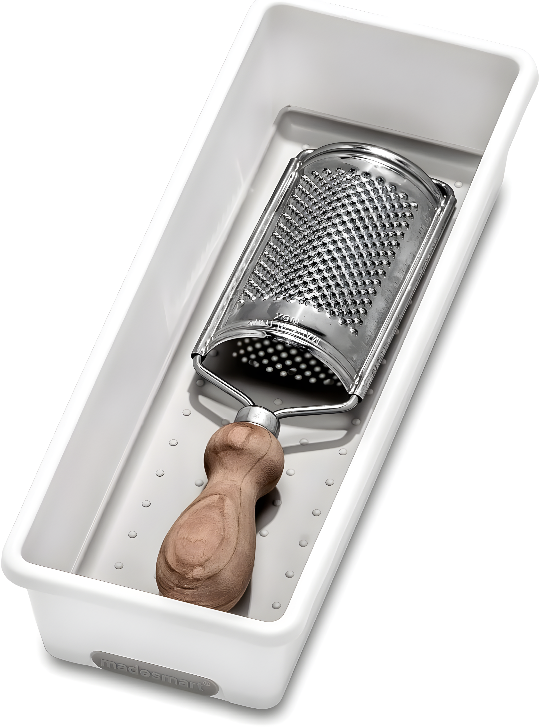 madesmart Classic 9.8 x 3.8 Bin - White | CLASSIC COLLECTION | Multi-Purpose Storage Organizer | Soft-grip Lining and Non-slip Rubber Feet | Easy to Clean | Durable | BPA-Free