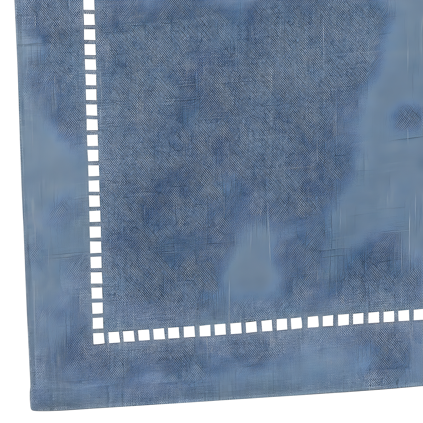 Saro Lifestyle Dining Table Runner With Laser-Cut Hemstitch Design, Denim, 14" x 54"