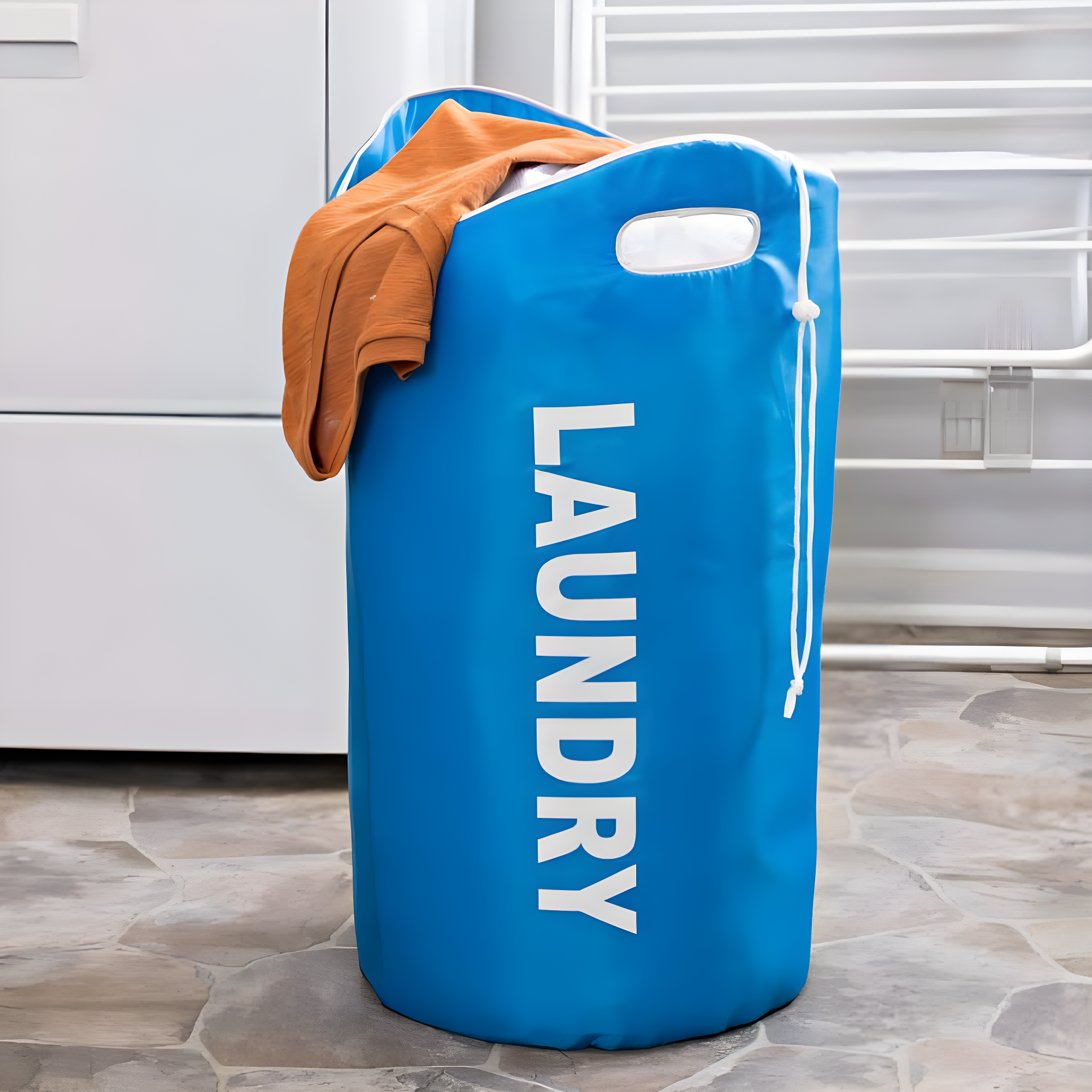 Honey Can Do Laundry Hamper With Handles, Blue