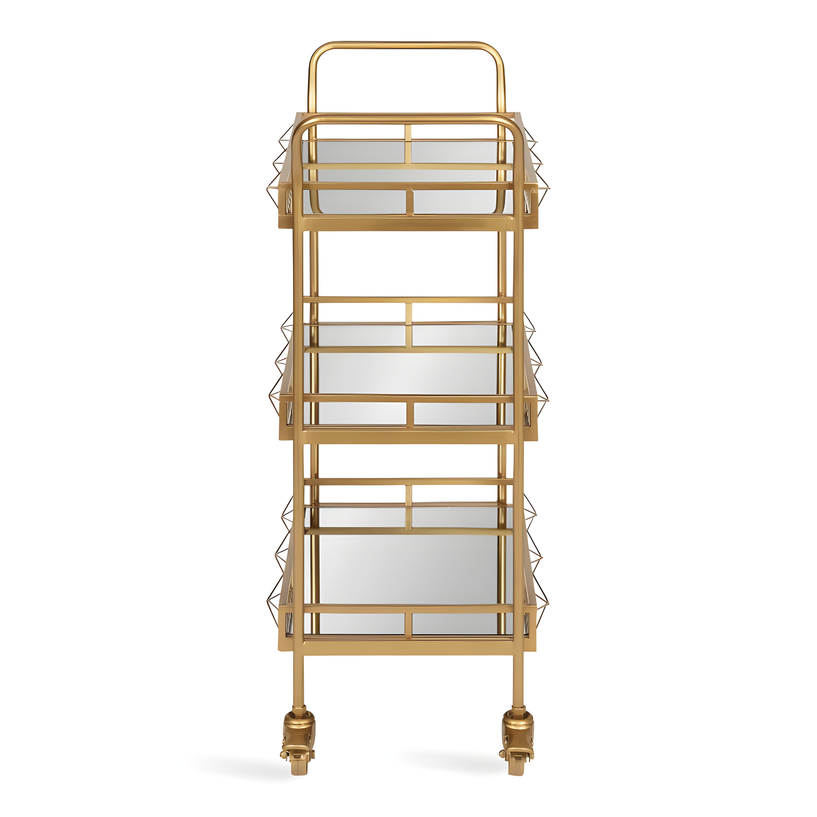 Kate and Laurel Ketia Rectangle Metal Bar Cart, 23x13x35, Gold