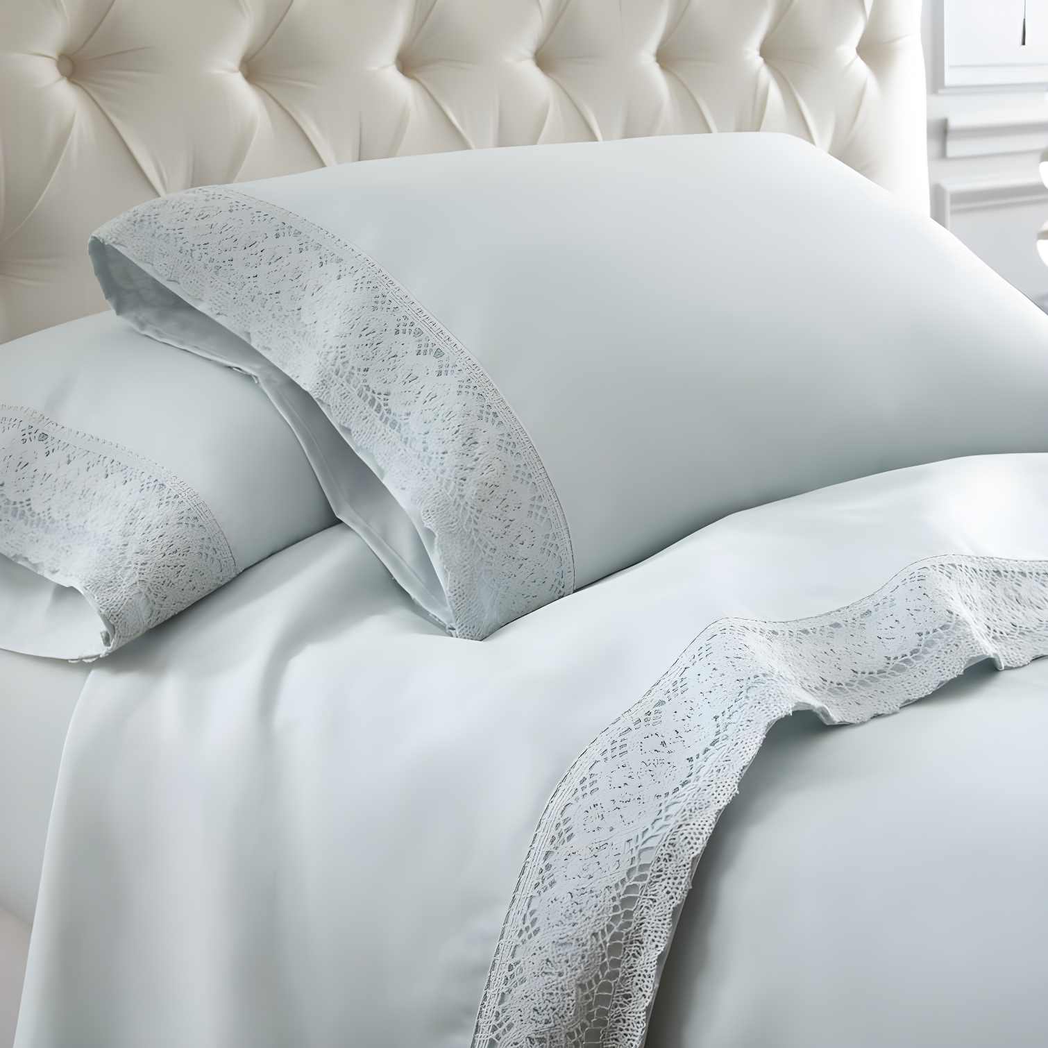 Modern Threads Modern Threads Yate Soft Microfiber Crochet Lace Sheets - Luxurious Microfiber Bed Sheets - Includes Flat Sheet, Fitted Sheet with Deep Pockets, & Pillowcases