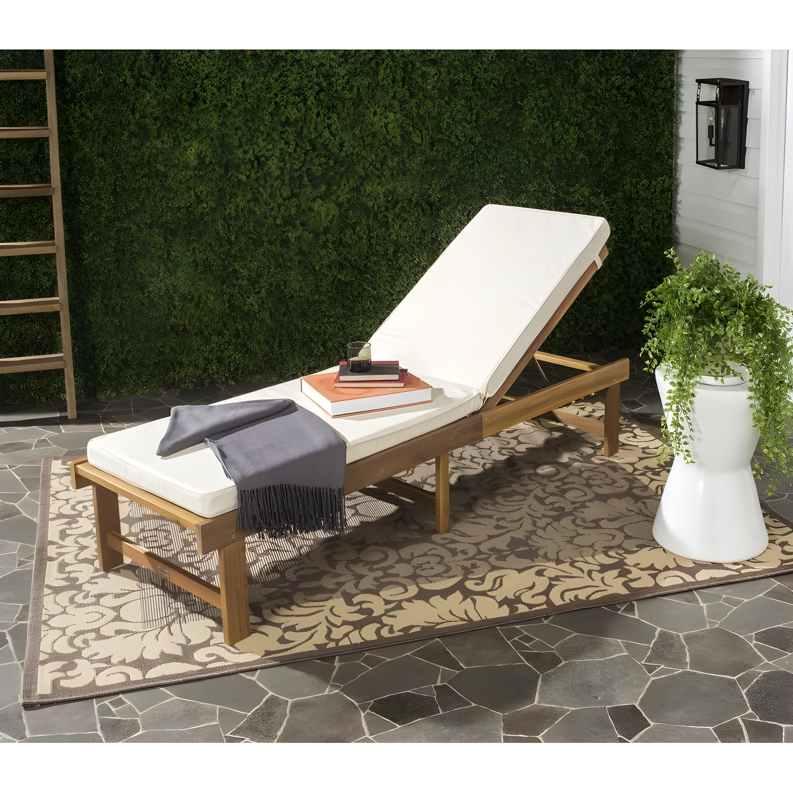 Inglewood Lounge Chair - Outdoor - PAT6723 - Natural/Beige -Safavieh