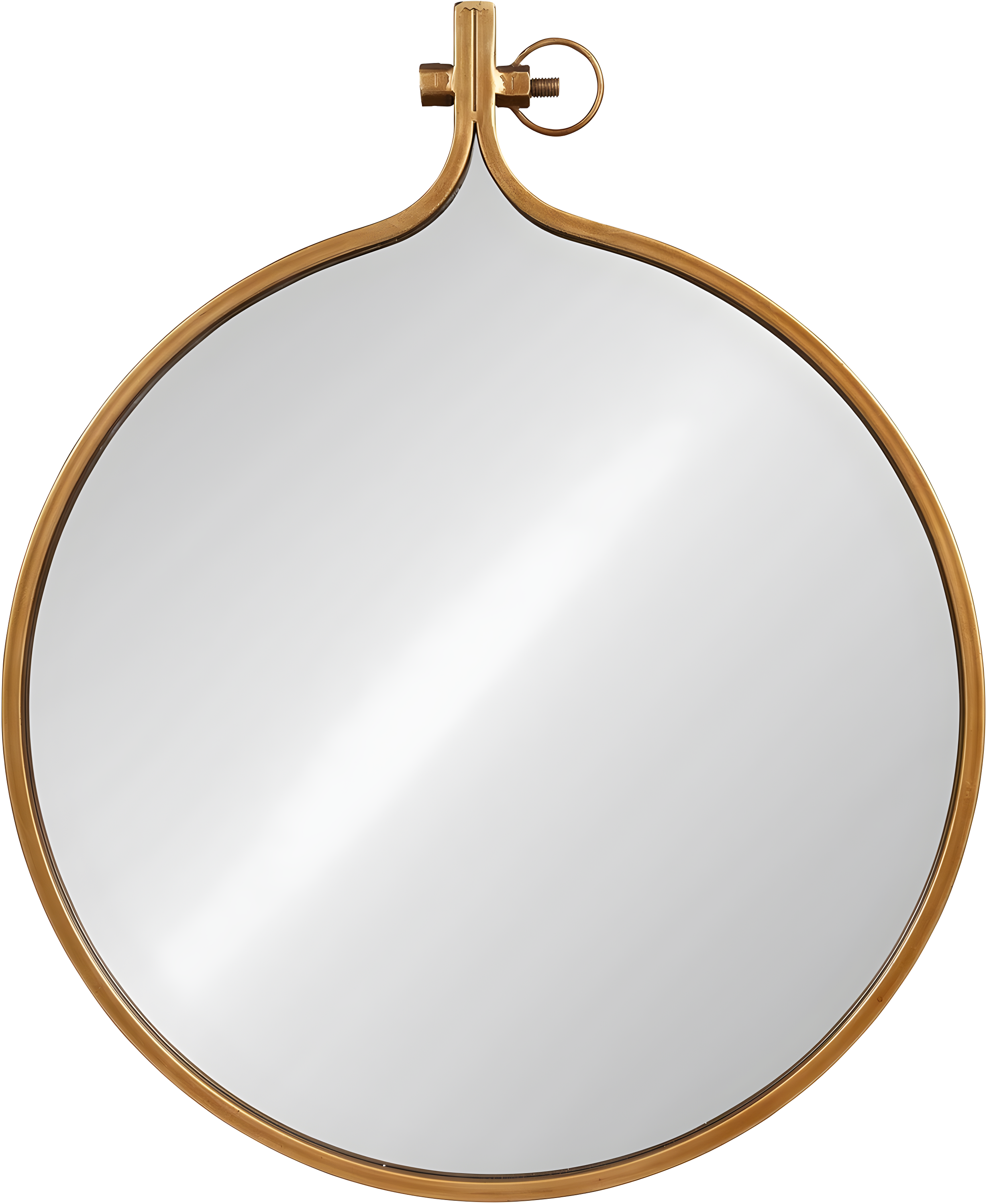 Kate and Laurel Yitro Round Industrial Modern Metal Framed Wall Mirror, 23.5x28.5, Gold