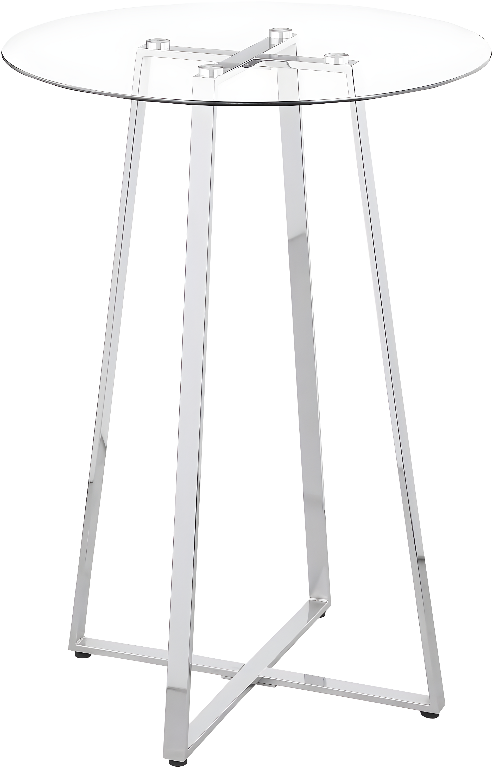 Coaster Company Zanella Round Glass Pub Table, Chrome