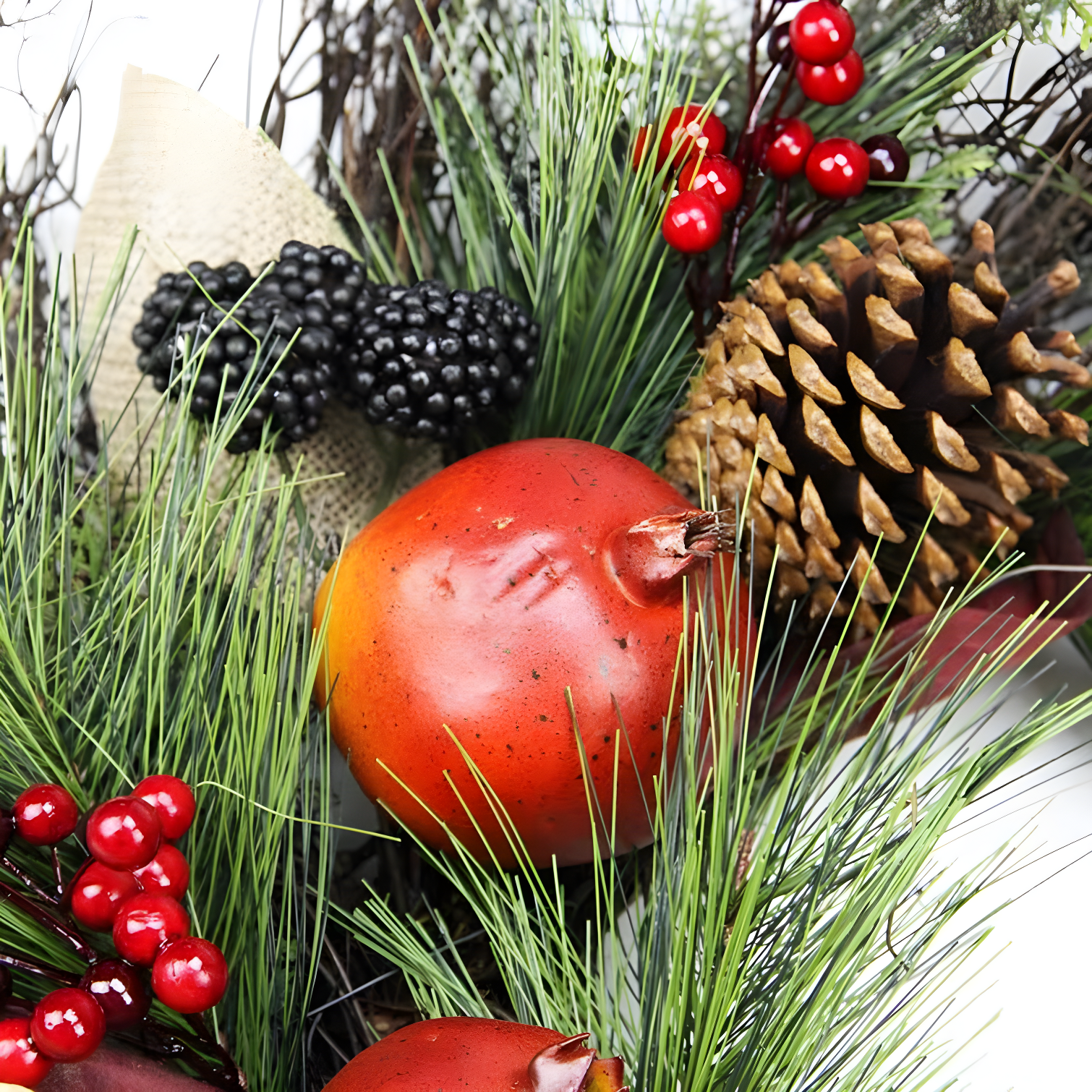 Northlight Seasonal 30" Autumn Harvest Mixed Berry and Pine Needle Artificial Teardrop Swag - Unlit